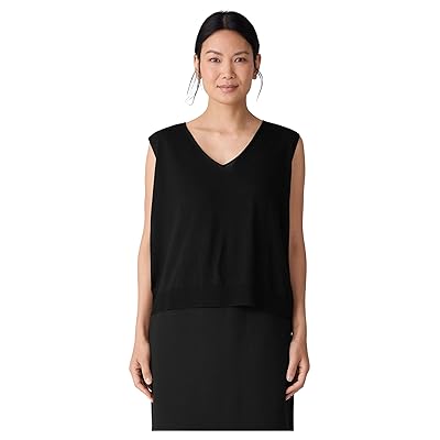 Eileen Fisher Super Fine Merino V neck Vest Women