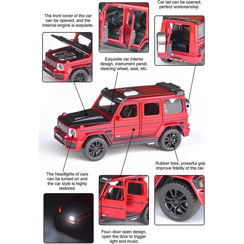 Image of PINQUE Kids New Car 1:32 BB700 Diecast Alloy Metal Pull Back Car with Openable Doors Music Sound and Light Vehicle Toy Car for Boys (Multicolor)