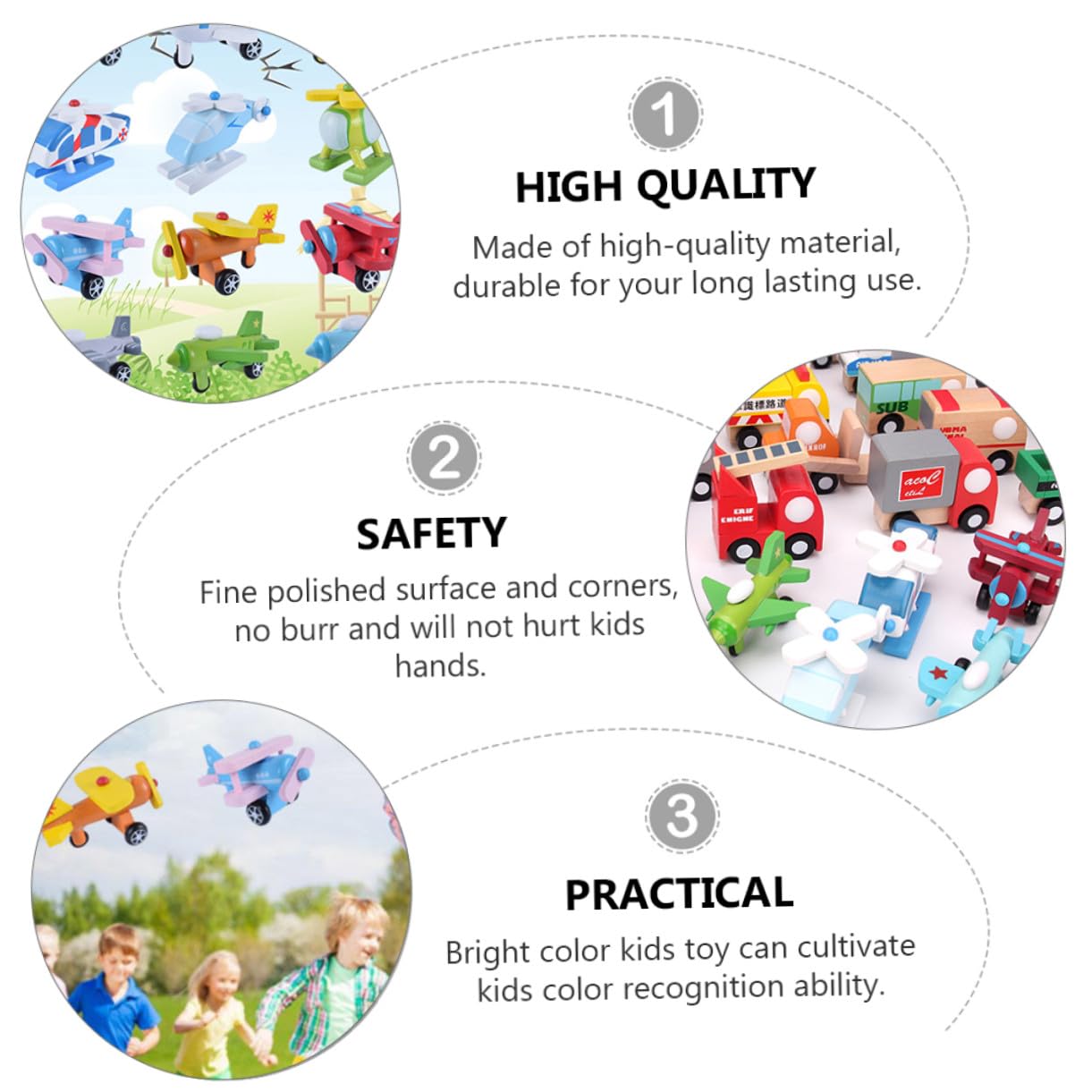 NOLITOY Mini Aviones de Madera 12 Piezas Modelo para Niños y Bebés