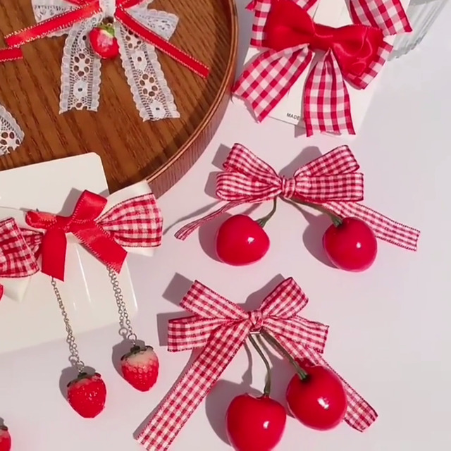 Amazon.com : 8 Pcs Cherry Strawberry Hair Accessories - Cute