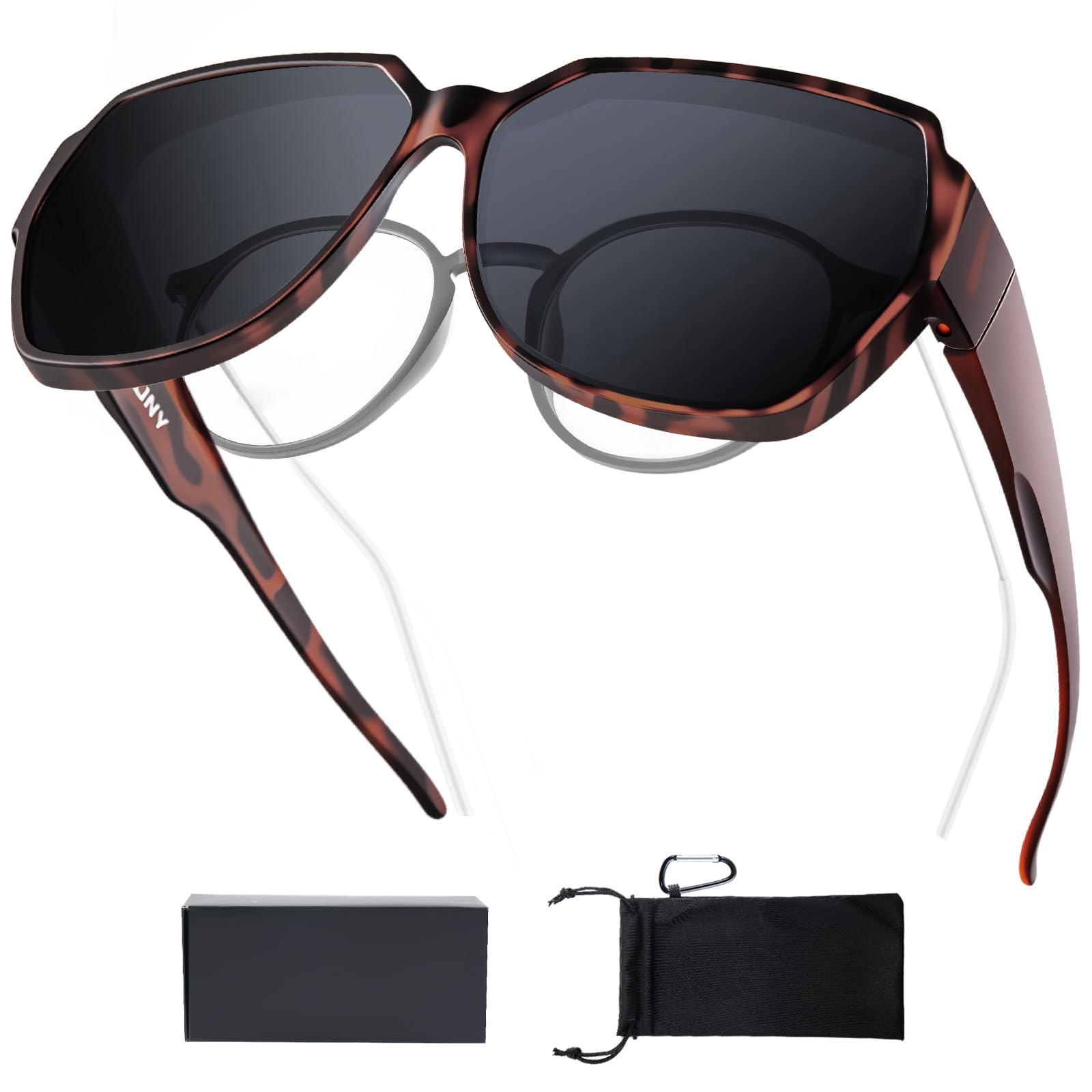 THUNY Lentes de sol polarizados para hombres y mujeres, lentes de sol de gran tamaño, protección UV400 para pesca y conducción