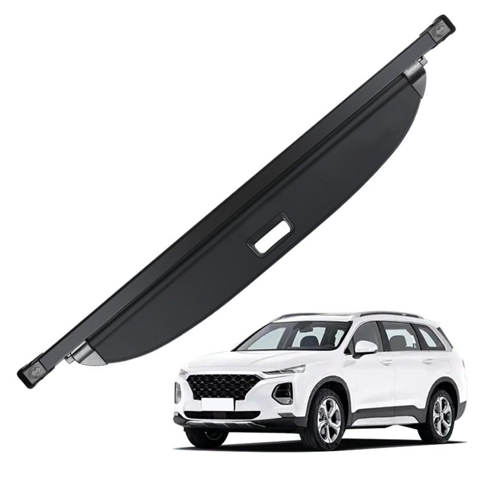 Einziehbare Kofferraum-Frachtabdeckung Für Hyundai Für Santa Fe 7 Sitze 2019 2020, Schild Privatsphäre Gepäckraumabdeckung