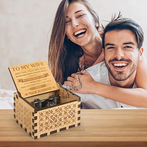 Miniatura 5 de Caja de música de manivela grabada, caja de música