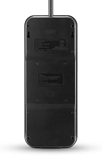 Miniatura 2 de KMC Regleta de protección contra sobretensiones de 12 salidas con 8 puertos de carga USB (5V10A), 2500J, cable de 6 pies