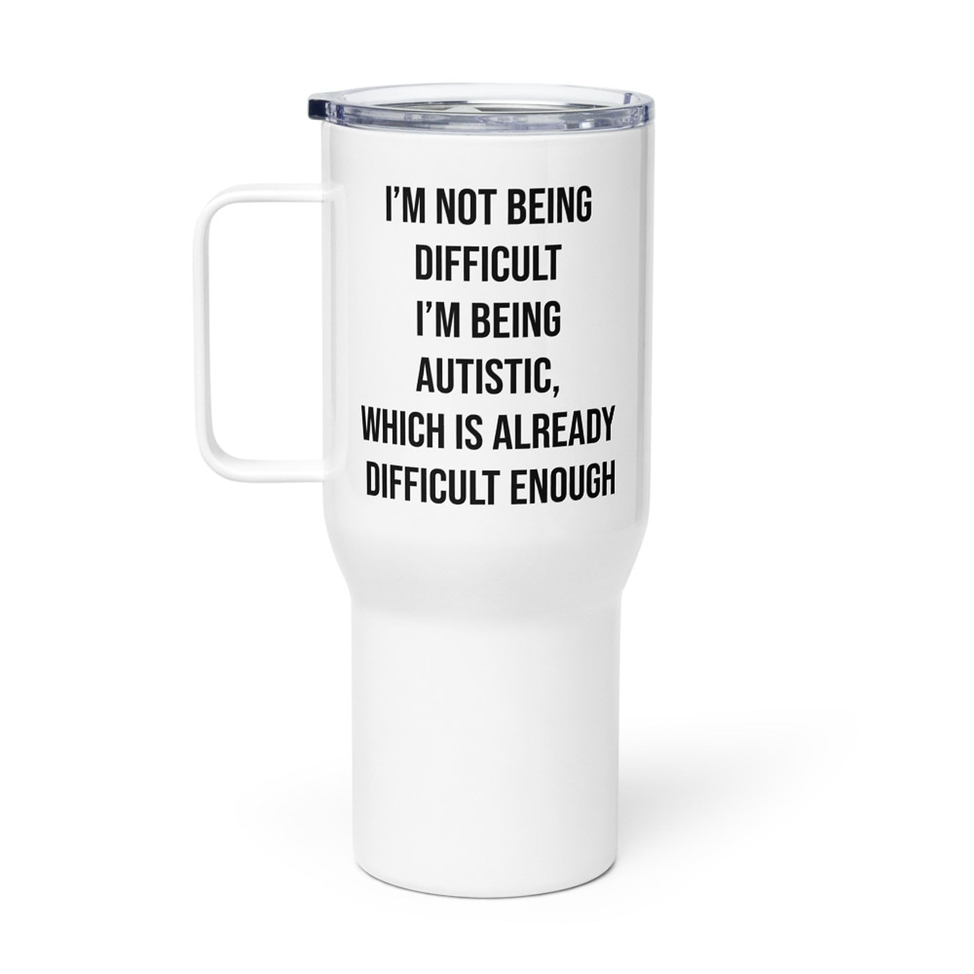 Taza de Viaje Autismo con Asa, Regalo para Adultos Autistas