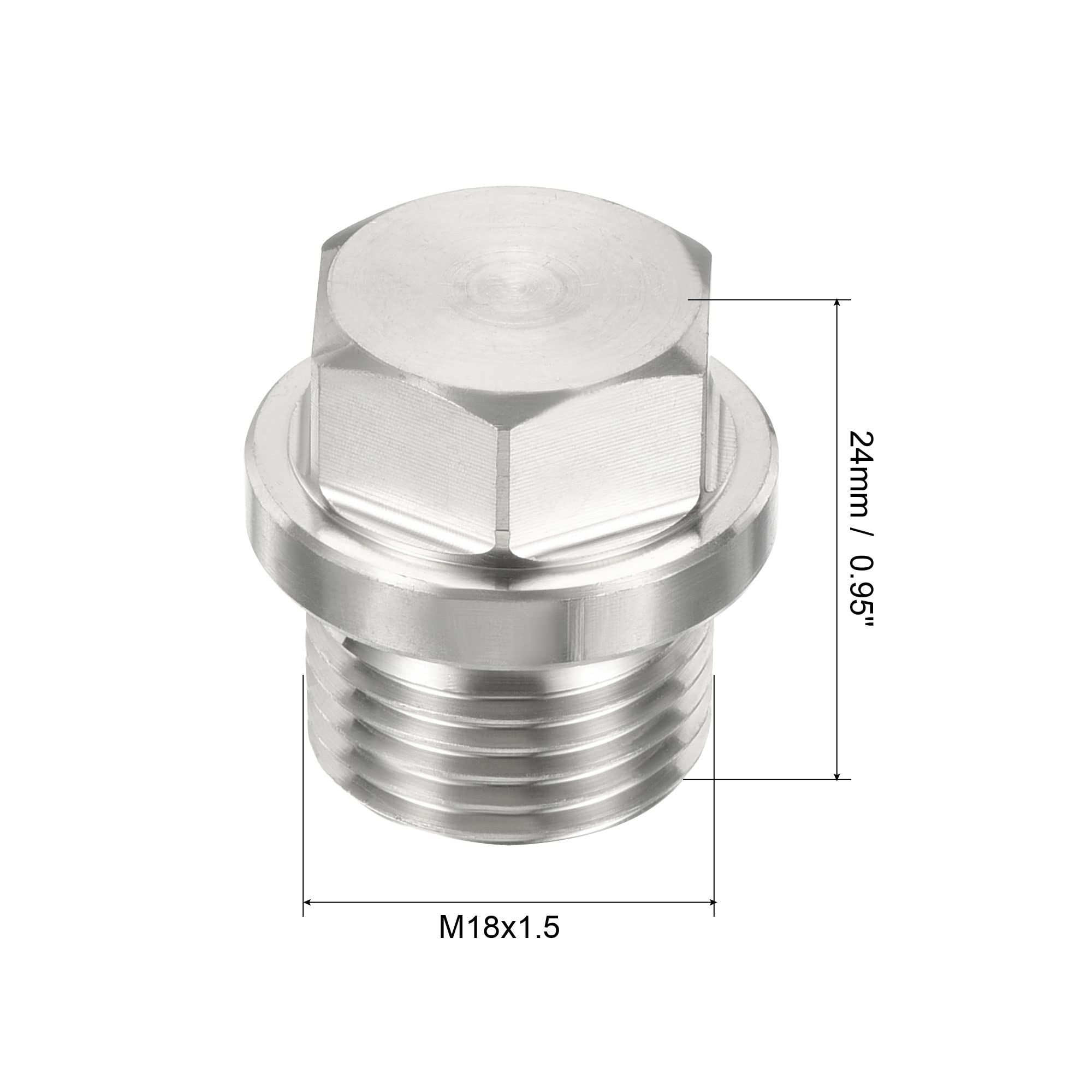 Qjaiune 2 Piezas M18x1.5 Macho, M18 Rosca Métrica Macho Her | Cuotas
