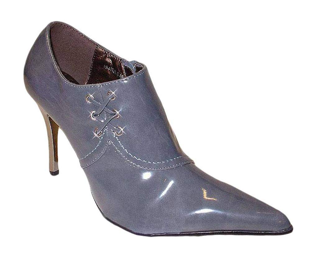 Elegante barniz Ankle Boots Gina gris, color Plateado, talla 40 UE