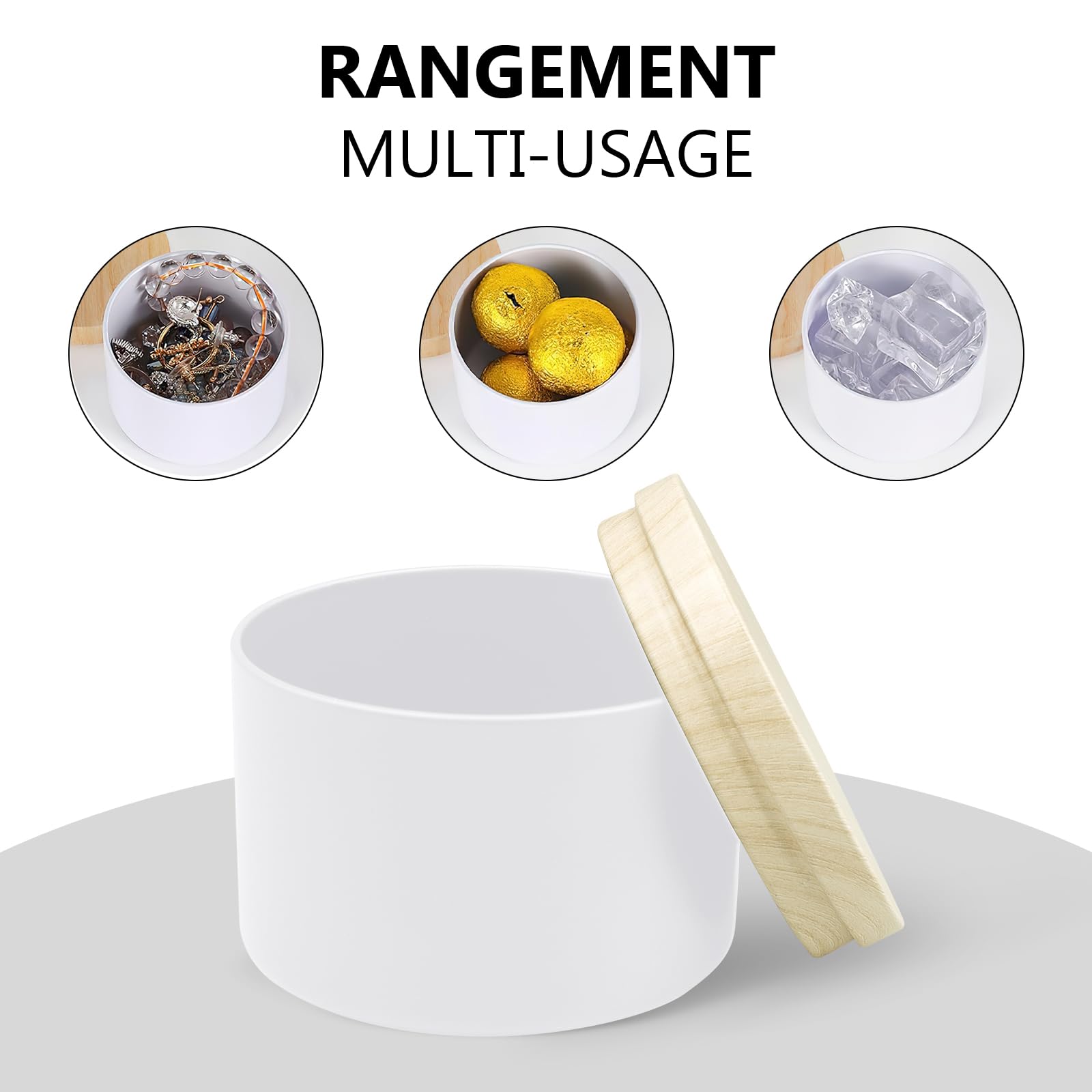 Lot de 48 Pots à Bougies Métalliques 120ml avec Couvercles Effet Bois, Boîtes Vides Blanc Mat pour Fabrication de Bougies Artisanales, Récipients Hermétiques pour Épices, Thé, Cosmétiques