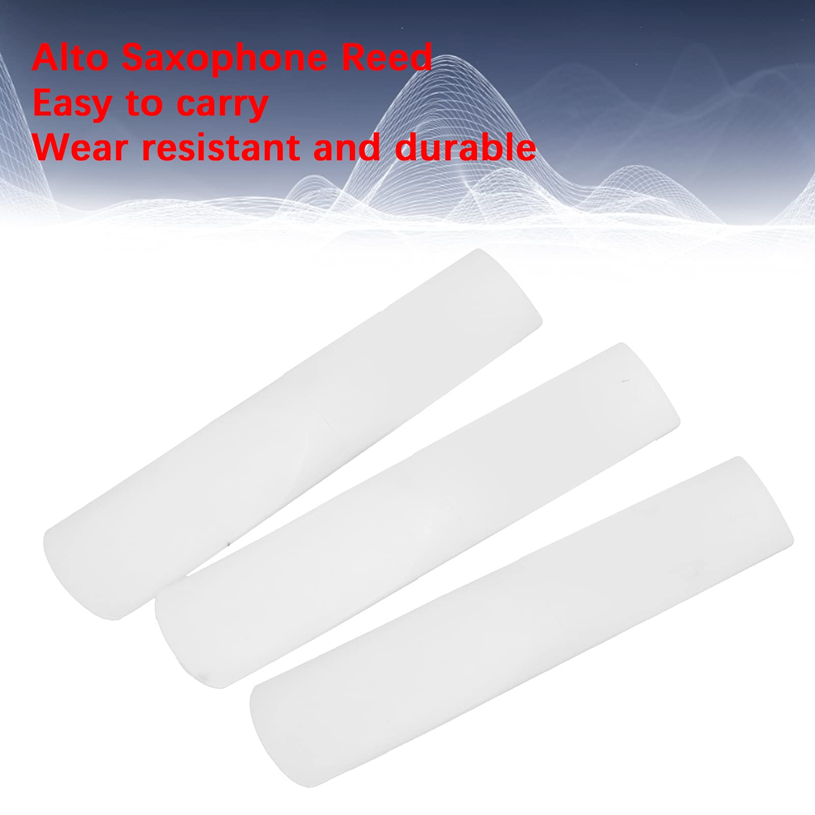 Tomotato Alto Saxophone Reeds,3 Pcs Alto Sax Saxophone Reeds Clarinet Reeds with Plastic Protection Cover Advanced Craft Resin 2.5 Reeds Saxophone Accessories(White)