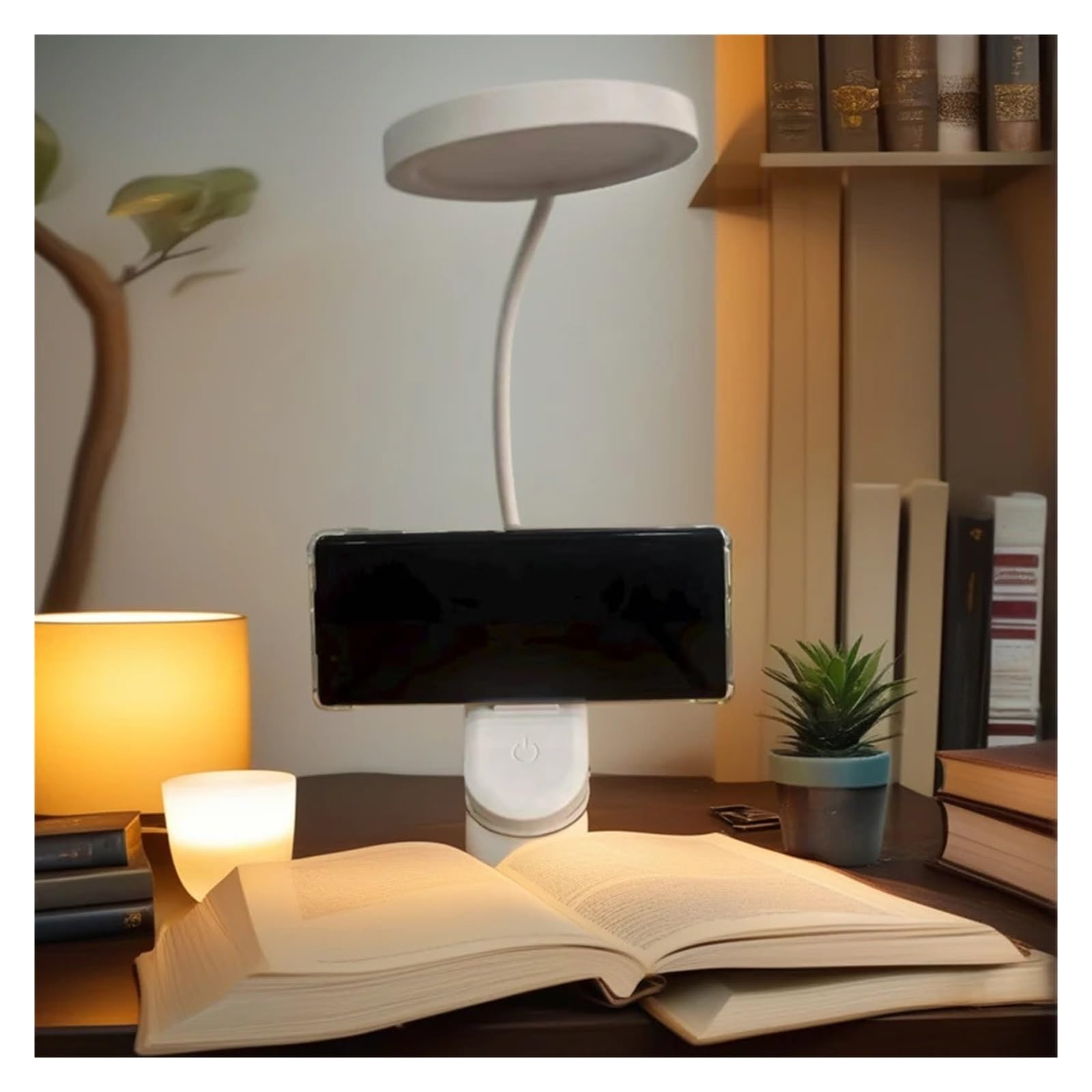 Lámpara de escritorio con clip recargable por USB | Temperaturas y luz de lectura LED regulable for estudio, oficina, dormitorio
