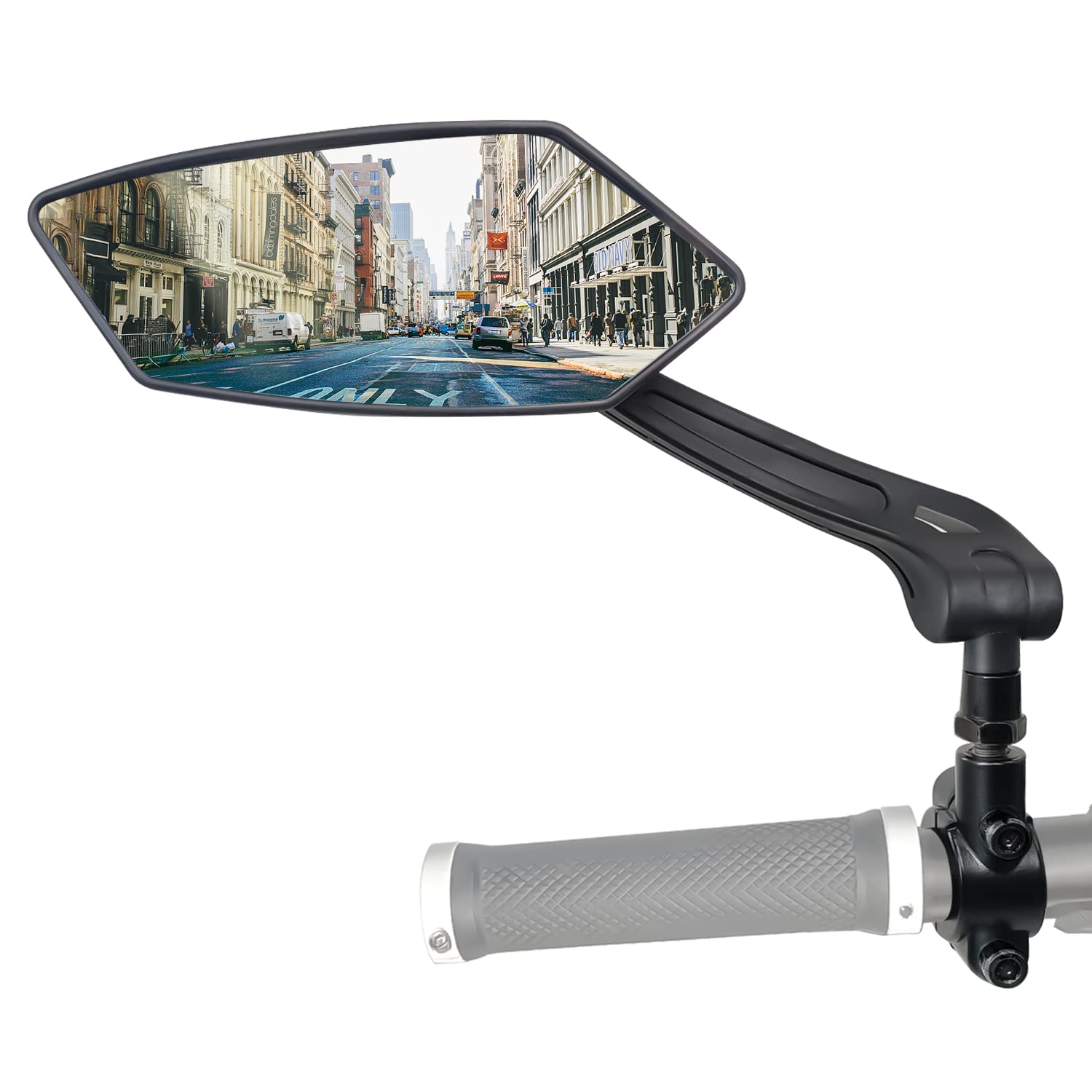 Arkham Fahrradspiegel links mit extra großer Spiegelfläche