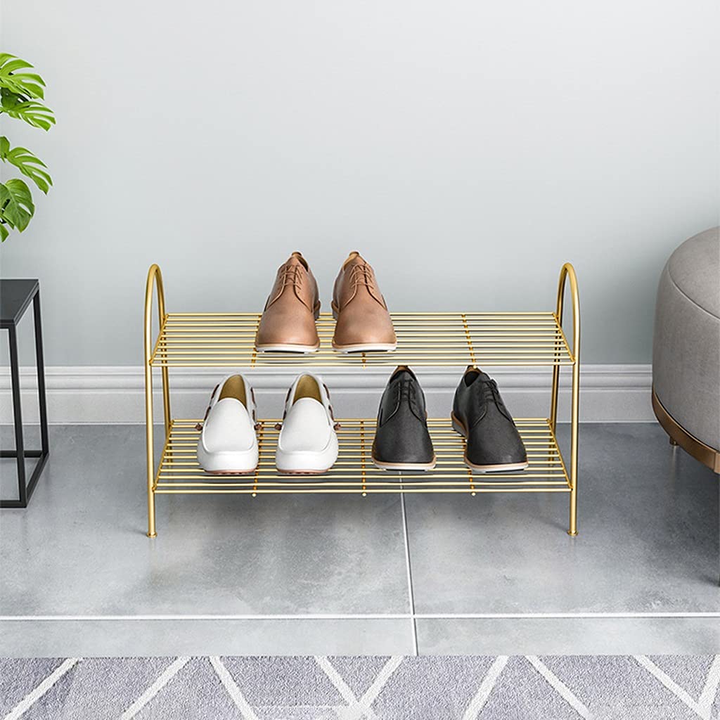 Schuhregal für Eingangsbereich, stapelbar, 6–11 Paar, Schuhregal, rutschfest, freistehend, Metall, Schlafzimmer, Schuhregal, Zapatero für den Eingang (Farbe: Weiß, Größe: 63 cm)