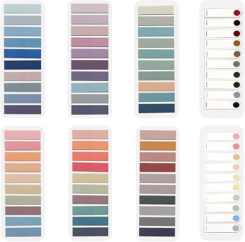 Morandi - 1600 marcadores de página, pestañas adhesivas de índice, pestañas adhesivas transparentes, pestañas adhesivas de colores grabables y