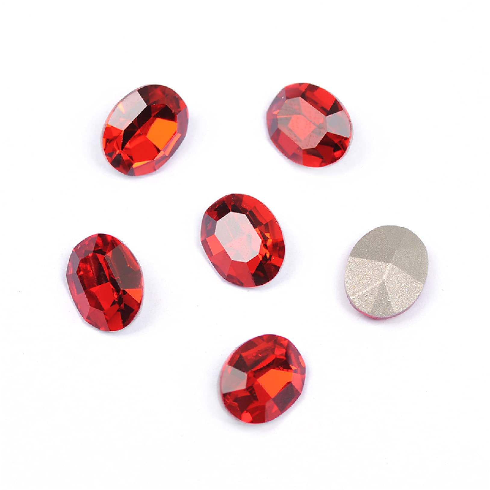Strass K9 ovale Light Siam 6x8mm avec griffe cousue pour décoration textile