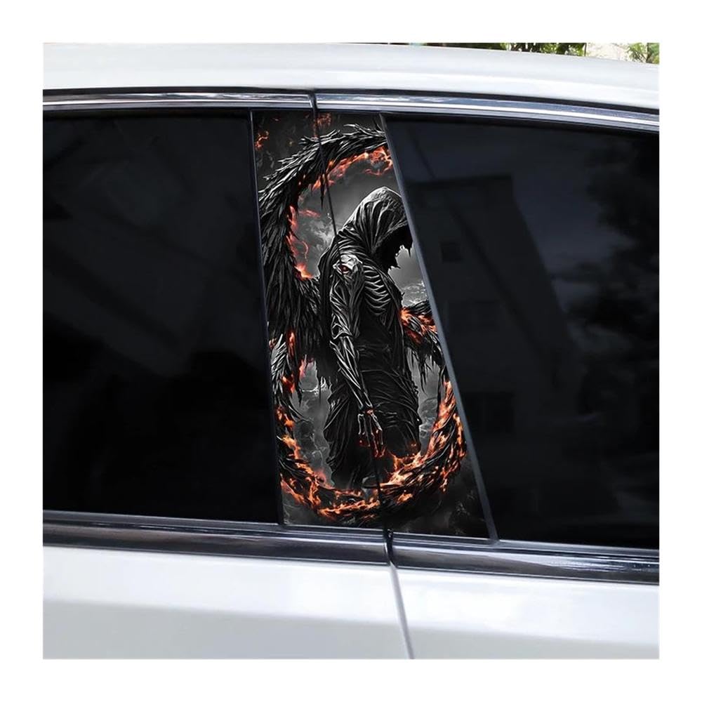 Body Parts 2pcs Knight Car B-Pillar Sticker Covering Scratched Car Window Pillar Sticker(G)