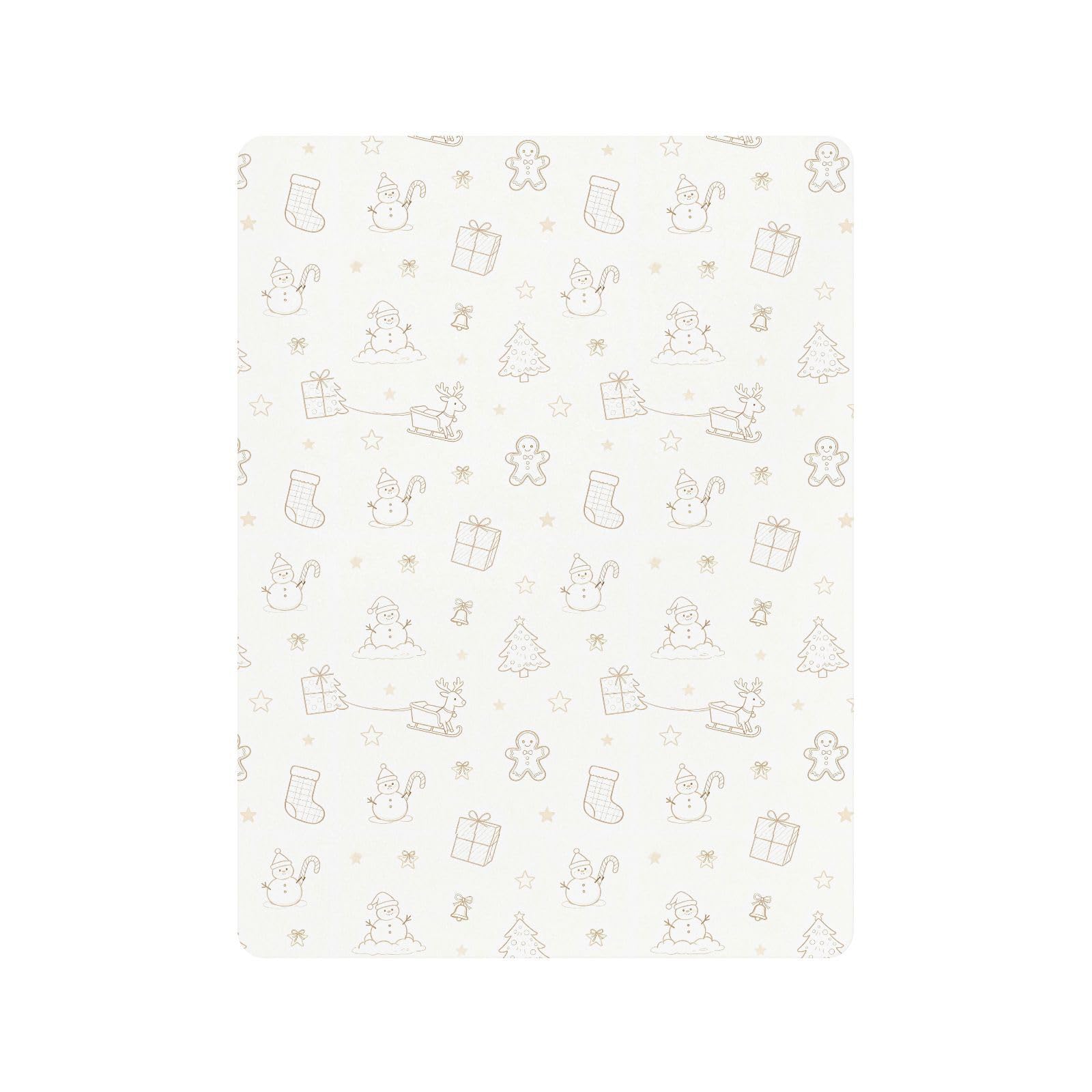 Sábanas de algodón para cuna de bebé, suave, diseño de árbol de Navidad, muñeco de nieve, beige, unisex, para guardería, 1 paquete de forros para cunas de ni?o 52 x 28 pulgadas