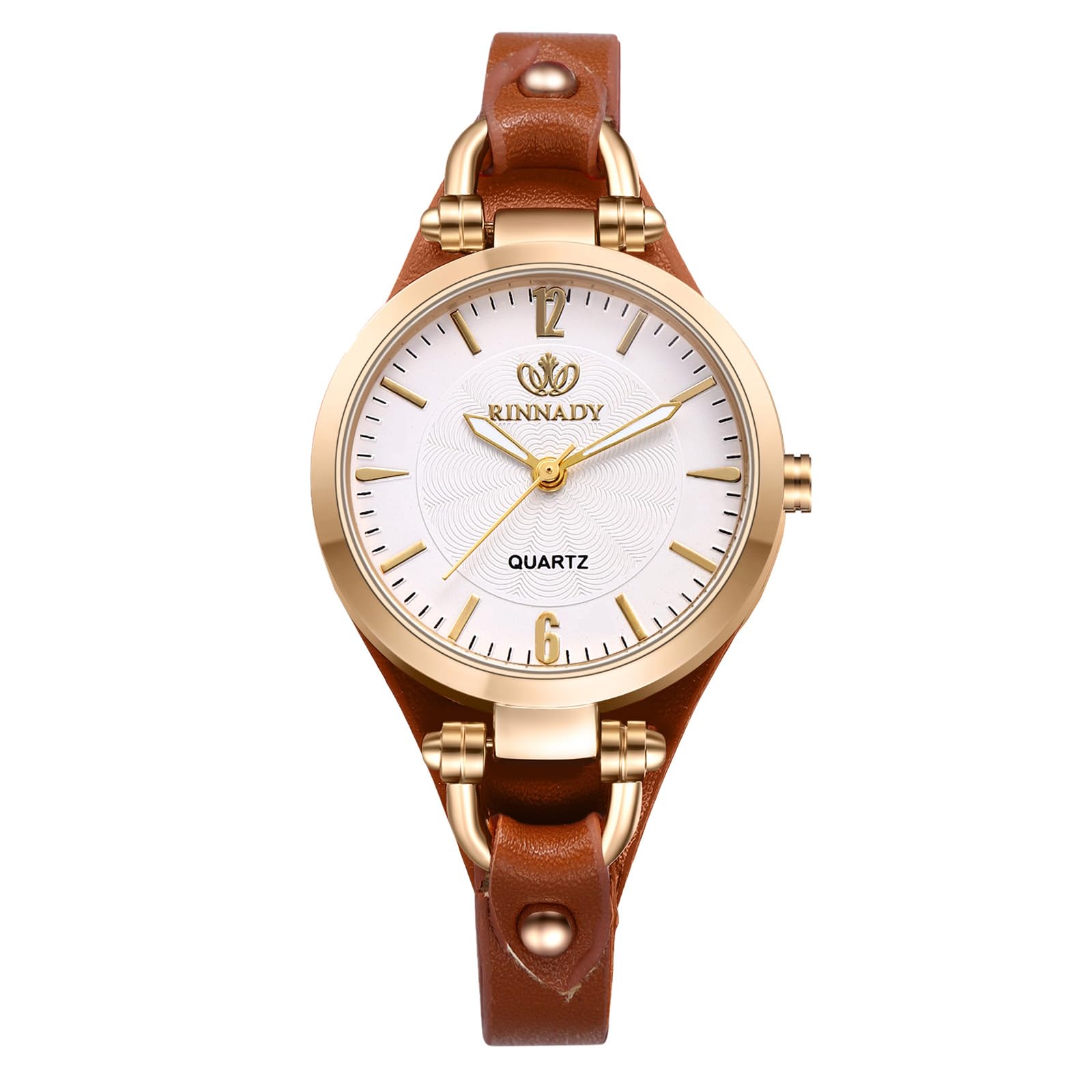 Orologio Da Donna In Pelle Punk Con Grande Quadrante - Analogico Al Quarzo, Cinturino Vintage Sottile, Scala A Barre, Regali Per Donne