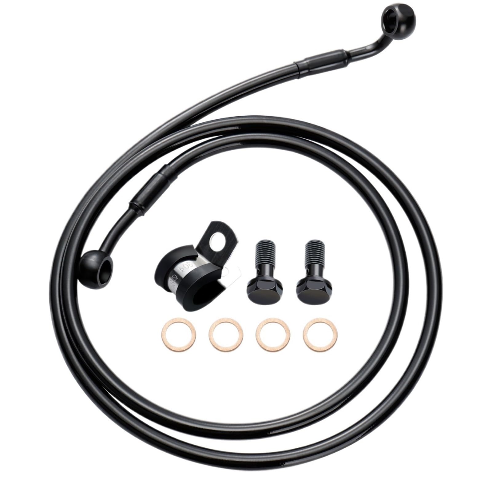 Cavi acceleratore per moto Per Sportster Softail senza ABS 113/118/123/128CM Tubi freno anteriori intrecciati acciaio inossidabile(113CM Black)