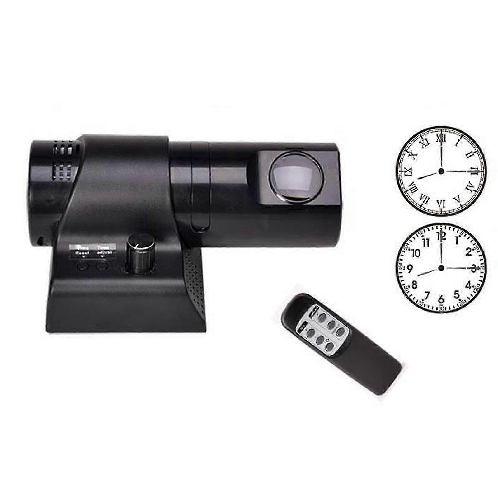 JOYHAPPST 180 Degree Rotating Led Projection Alarm Clock With Remote Control And Switchable Numerals For Efficient Time Management White