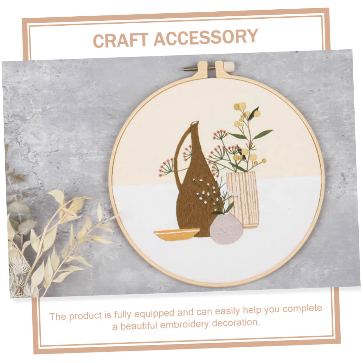 SHINEOFI Kit de Bordado DIY Patrón de Jarrón, 4 Piezas para Artesanía Manual, Adecuado para Principiantes y Adultos