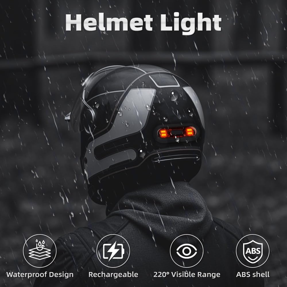 Riloer Luz Casco Bicicleta, Luz Nocturna para Casco de Motocicleta, Tira de señal de Seguridad, luz de Advertencia Universal para Casco y Mochilas de Motocicleta