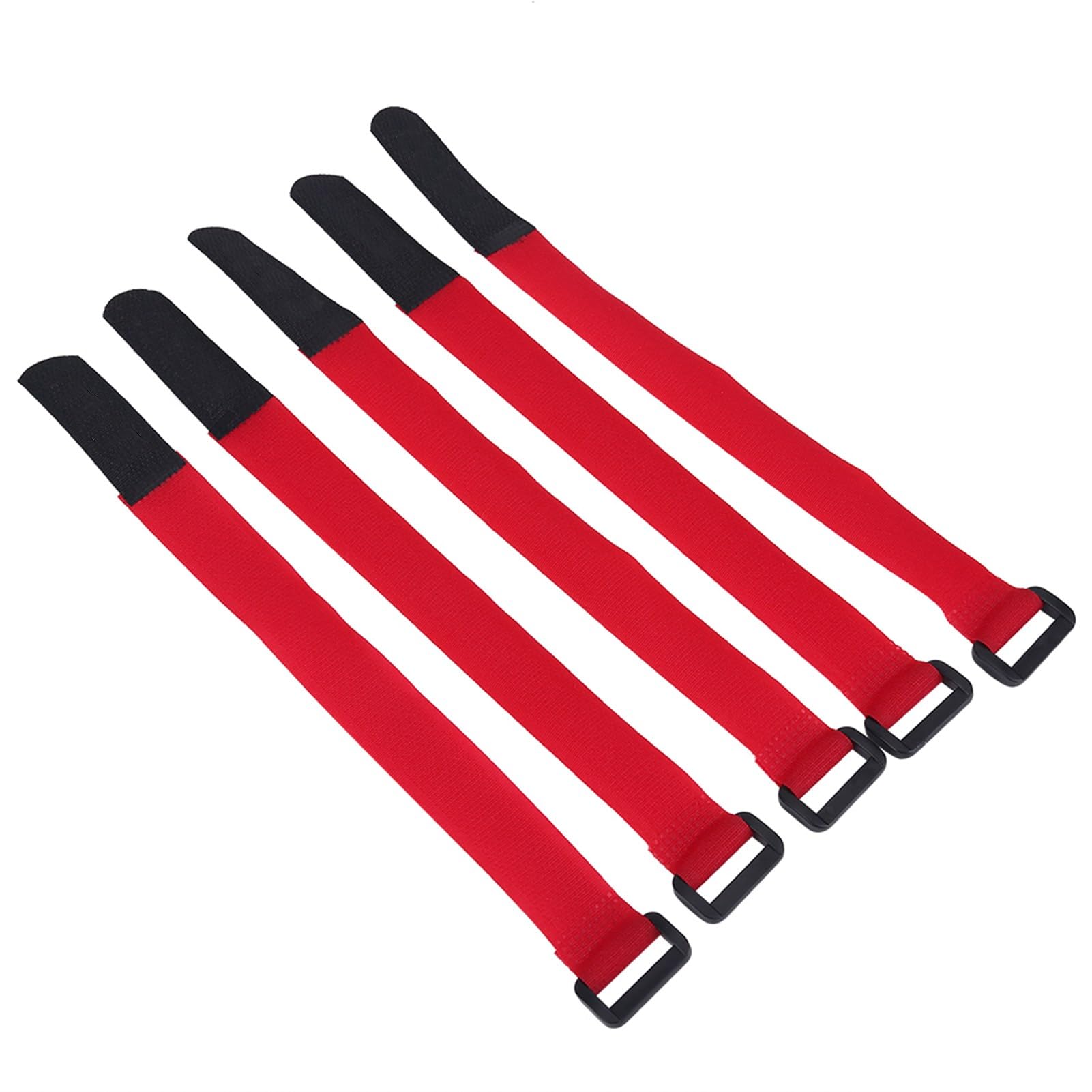 Gegong 5 Pack regolabile bici da manubrio cinghie di fissaggio in nylon bande per ciclismo accessori per equilibri in rosso nero legami per esterno (Rosso)