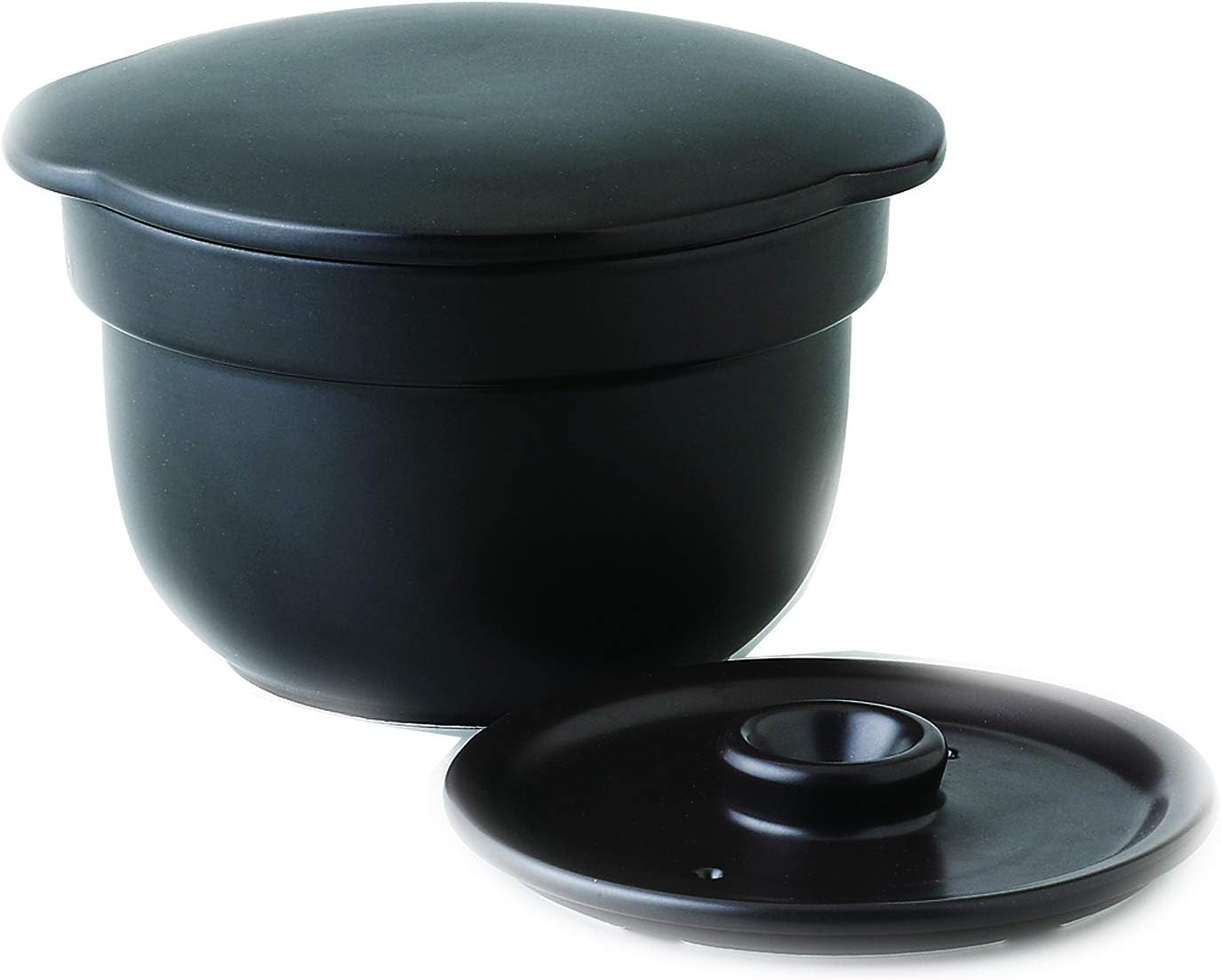 Nishinihon Pottery Rice Pot, Black, 43.3 fl oz (1,100 ml), Arita Ware Hitsu Rice