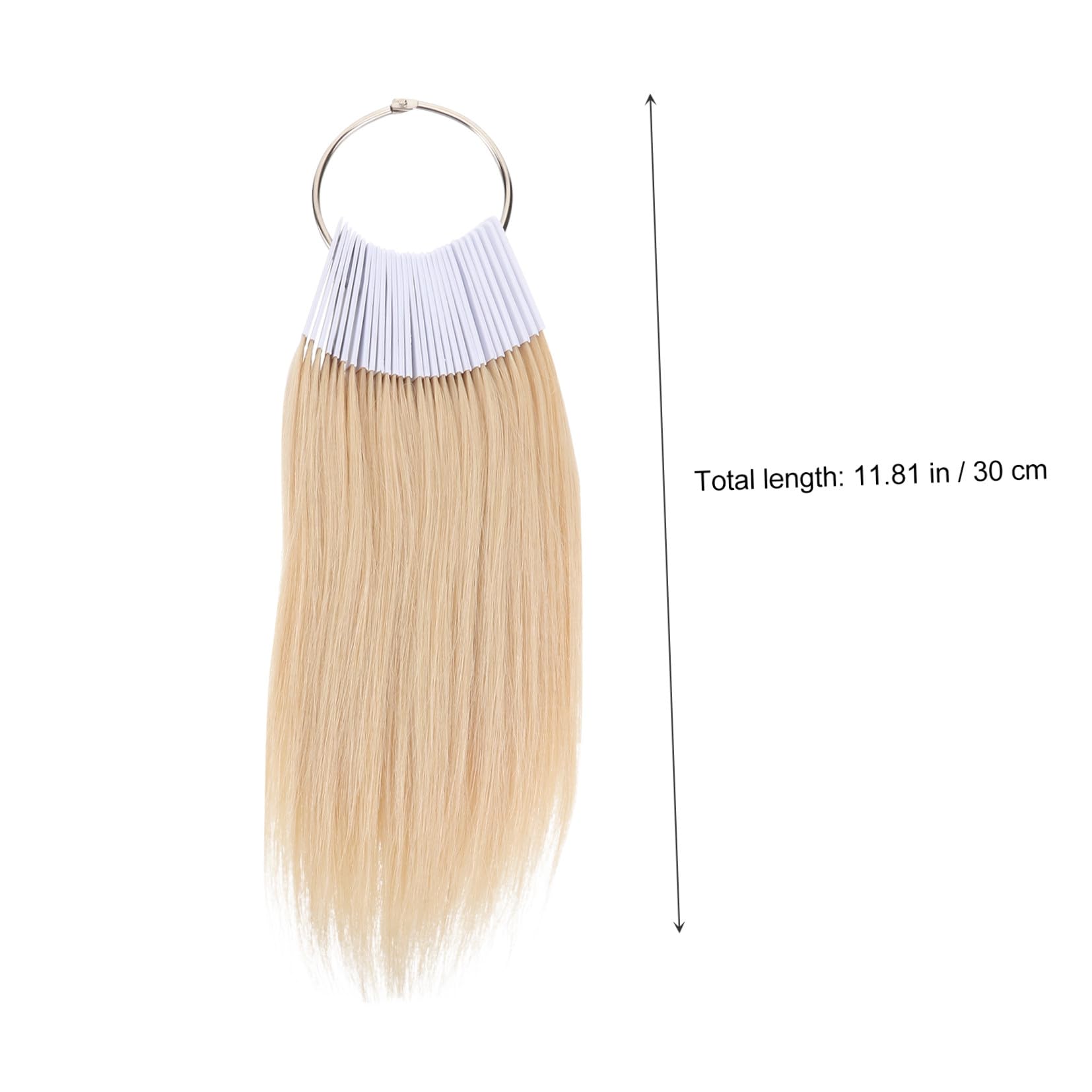 Échantillons 30 Pièces Beige de Couleur de Cheveux Humains Anneaux en Pvc Blanc Facile à Coiffer et Tester la Coloration Capillaire pour Salon
