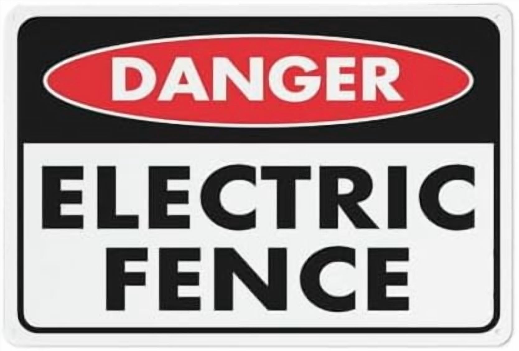 (2-Pack) Metal Tin Sign Danger Electric Fence Sign 8 X 12 Inches Rust Free - Uv Protected,Weatherproof And Fade Resistant