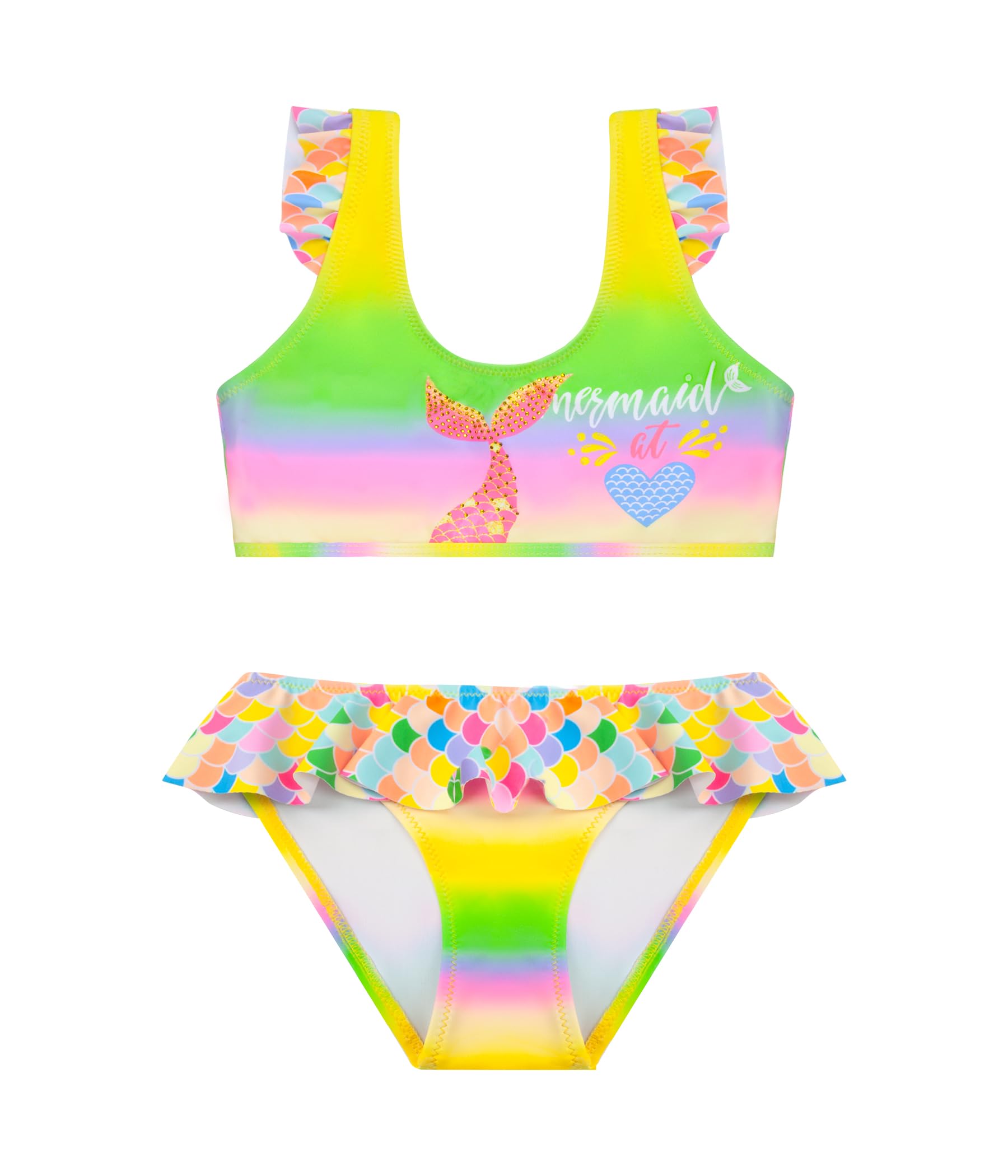 POWER FLOWER Mädchen Badeanzug Zwei-Teile Bikini Sets Tankini Sets Schwimmanzug für Mädchen 2-14 Jahre