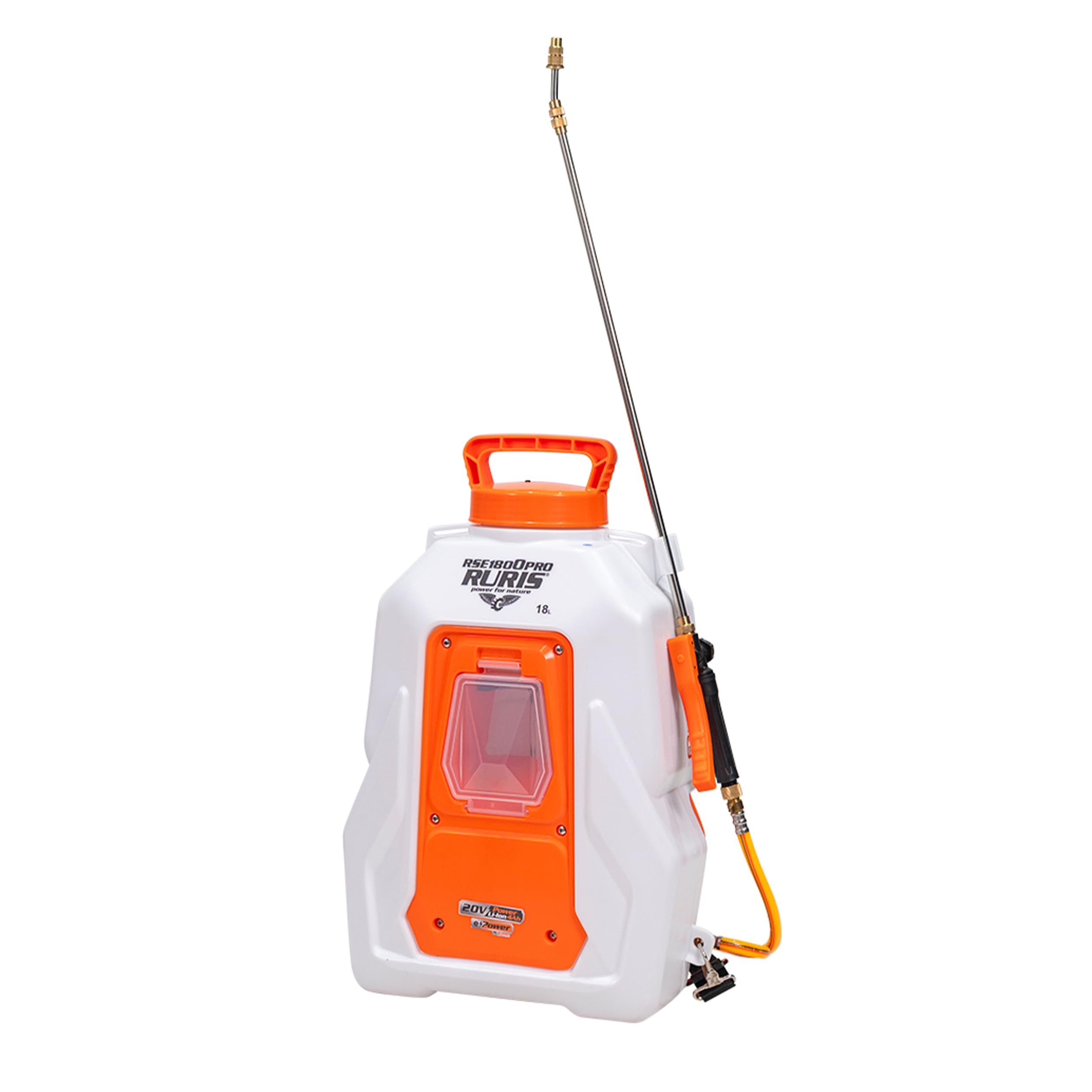 RURIS RSE 1800PRO Pulverisateur Electrique a Dos 18L Batterie Li-ION 20V 4Ah RURIS Alfa UP Non Inclus 6 Bar Autonomie 2.5h Lance Telescopique Metal 4 Buses Affichage LED Pompe a Membrane
