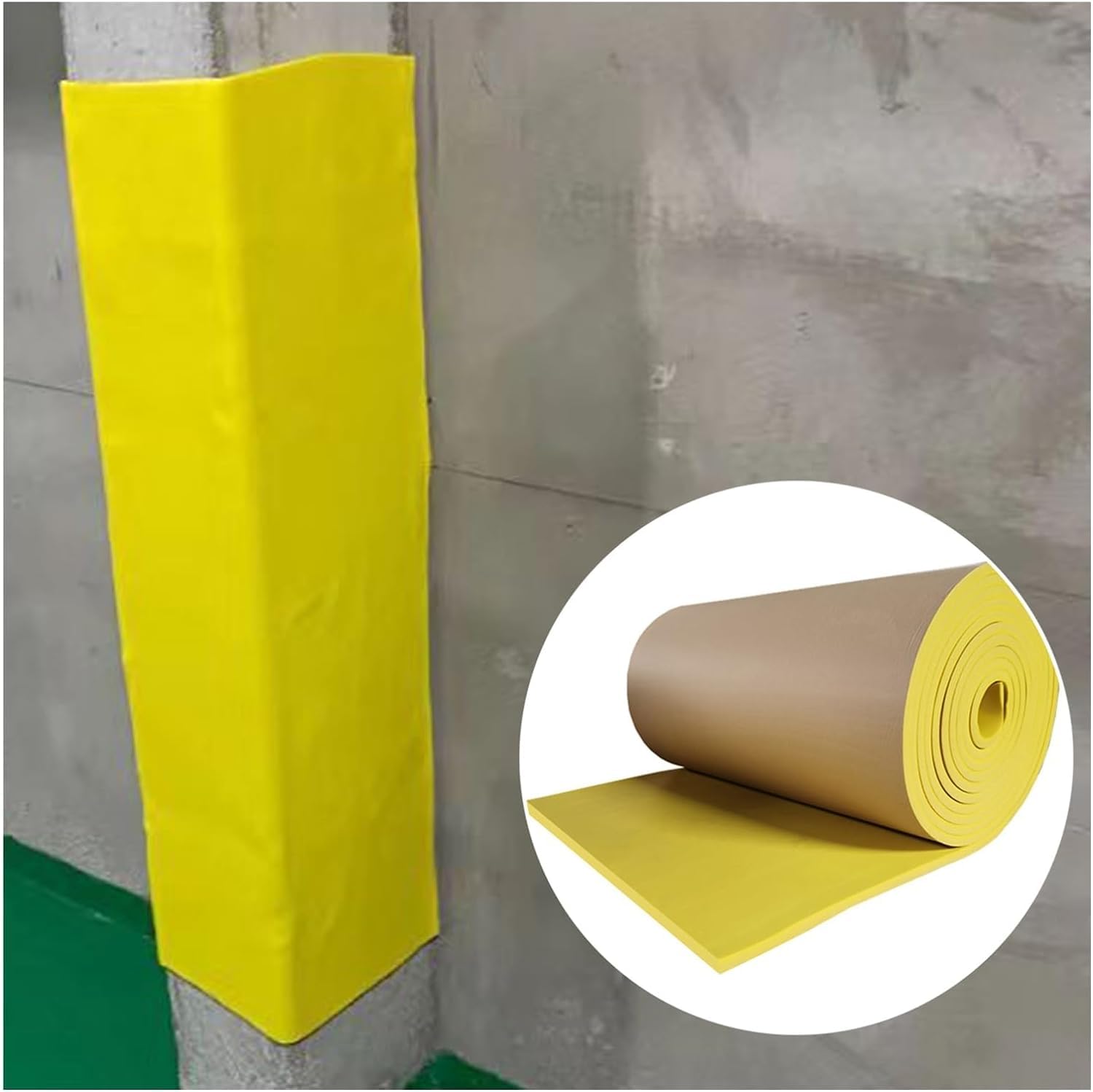 Mousse Protection Garage, Protecteurs muraux de garage, protecteurs de goujons en mousse auto-adhésifs pour intérieur, protection de bord de mur de gymnase de stade d'atelier de bricolage (jaune-3 cm