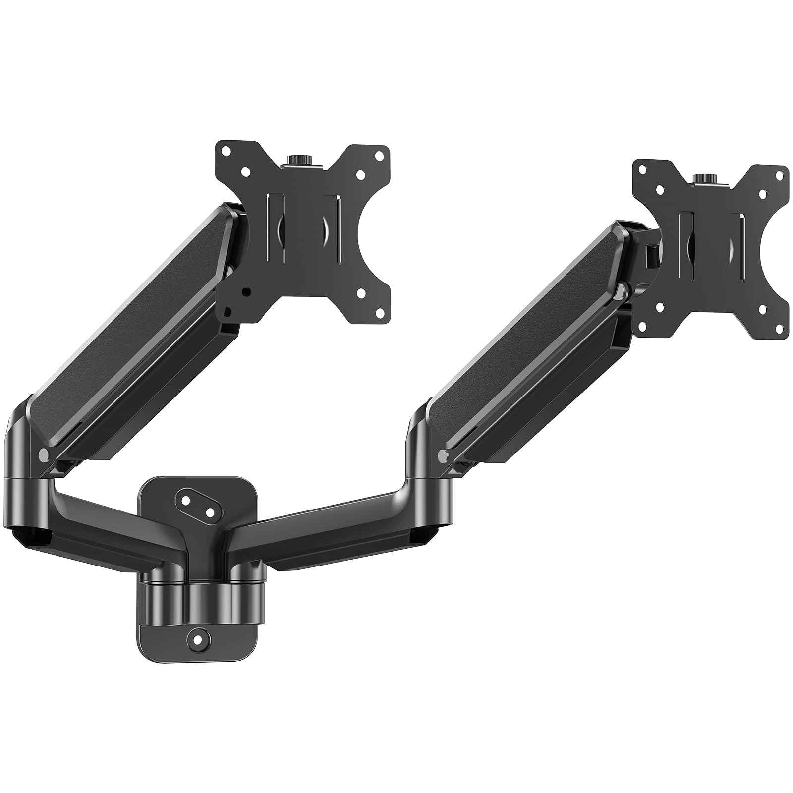 MOUNTUP Dual Monitor Wall Mount for 2 Max 32 Inch Computer Screen, Fully Adjustable Gas Spring Double Monitor Arm, Wall Mounted Monitor Holder Support 4.4-19.8lbs Display, VESA Bracket 75x75, 100x100
