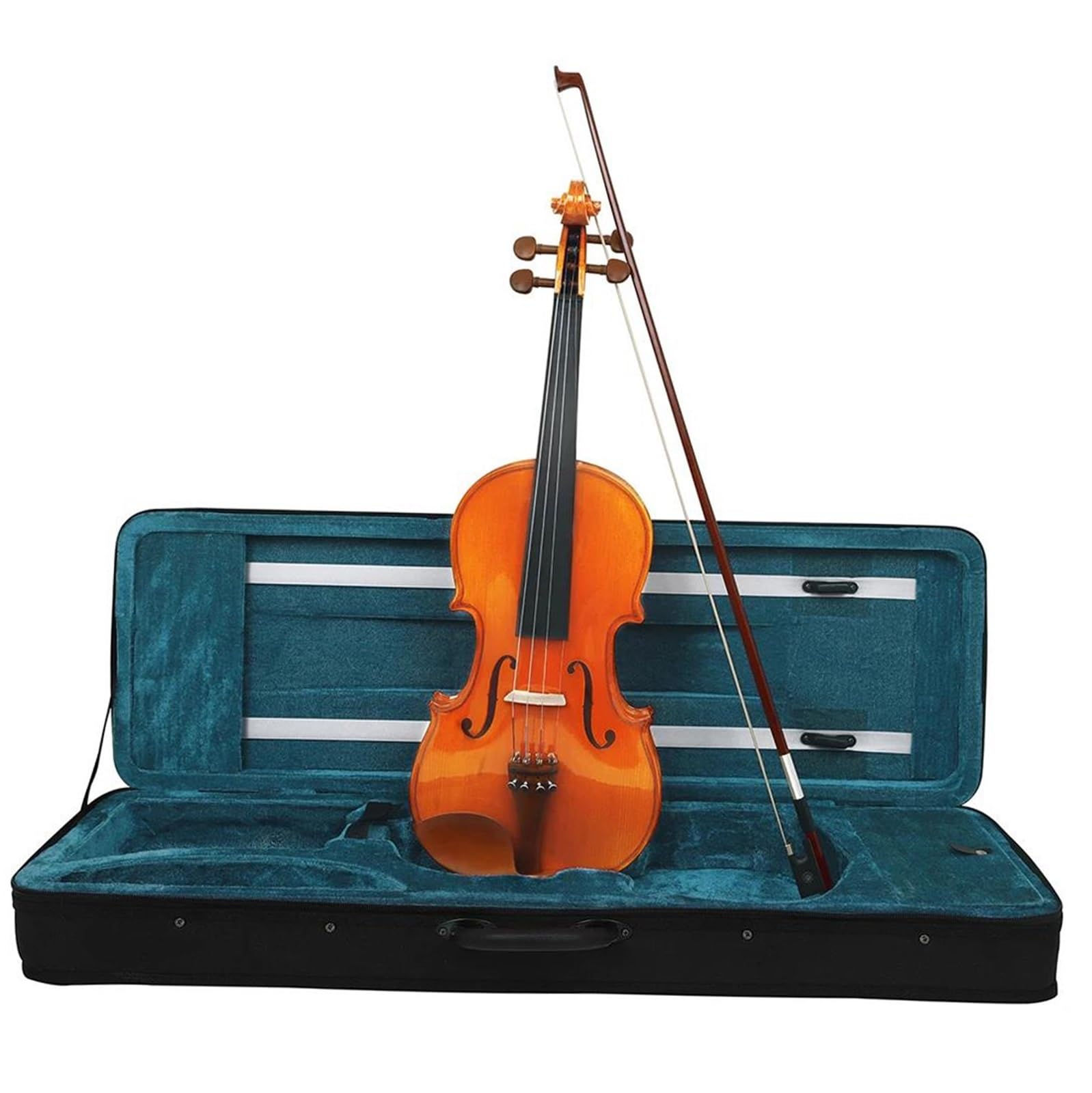 Violino Naturale 4/4 Per Principianti Pannello In Abete Rosso Legno Di Acero Modello Tigre Naturale Sul Retro Set Di Violini(Violin)