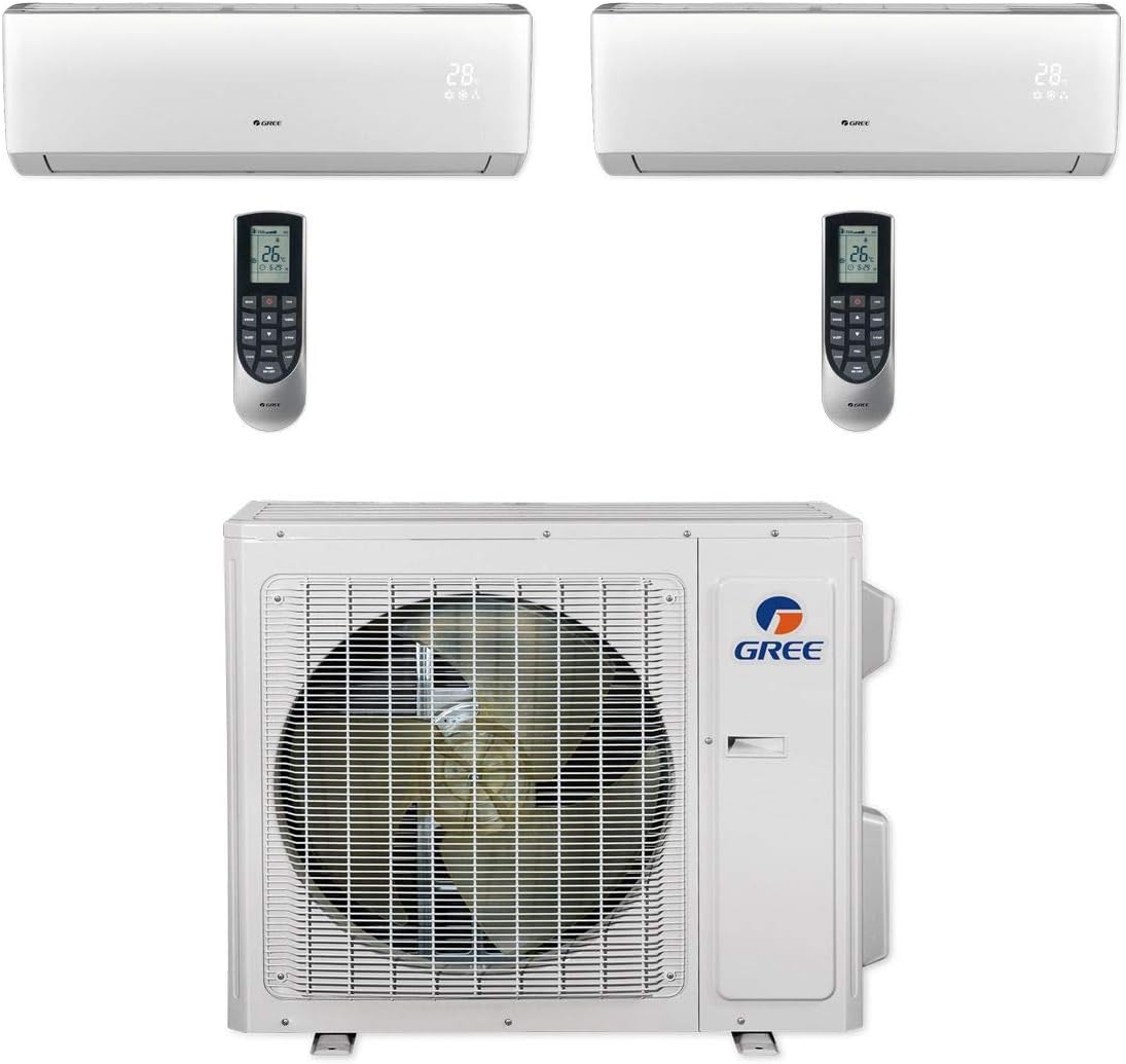 GREE24,000 BTU Multi21+ Dual-Zone Wall Mount Mini Split Air Conditioner Heat Pump 208/230V SEER 21 (12-12)