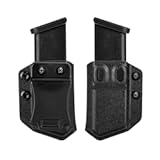 2 Pack Universal Mag Carrier IWB/OWB Magazine Holster Fits: 9mm/.40 Double/Single Stack|.45ACP Double/Single Stack,for Right & Left Hand Ambidextrous Concealed Carry