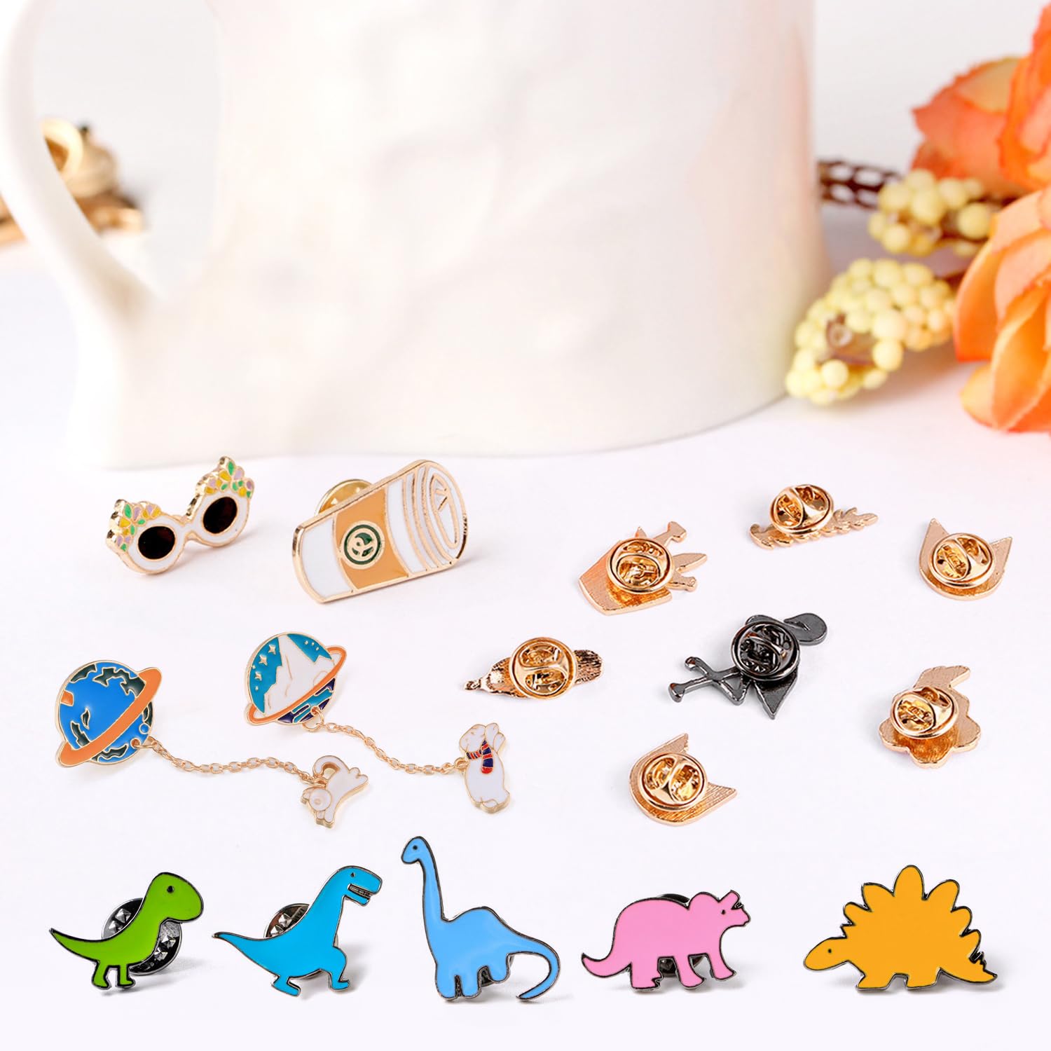 Juego de 16 Broches de Dibujos Animados de Acero Inoxidable, Accesorios de Ropa 20x15x1cm