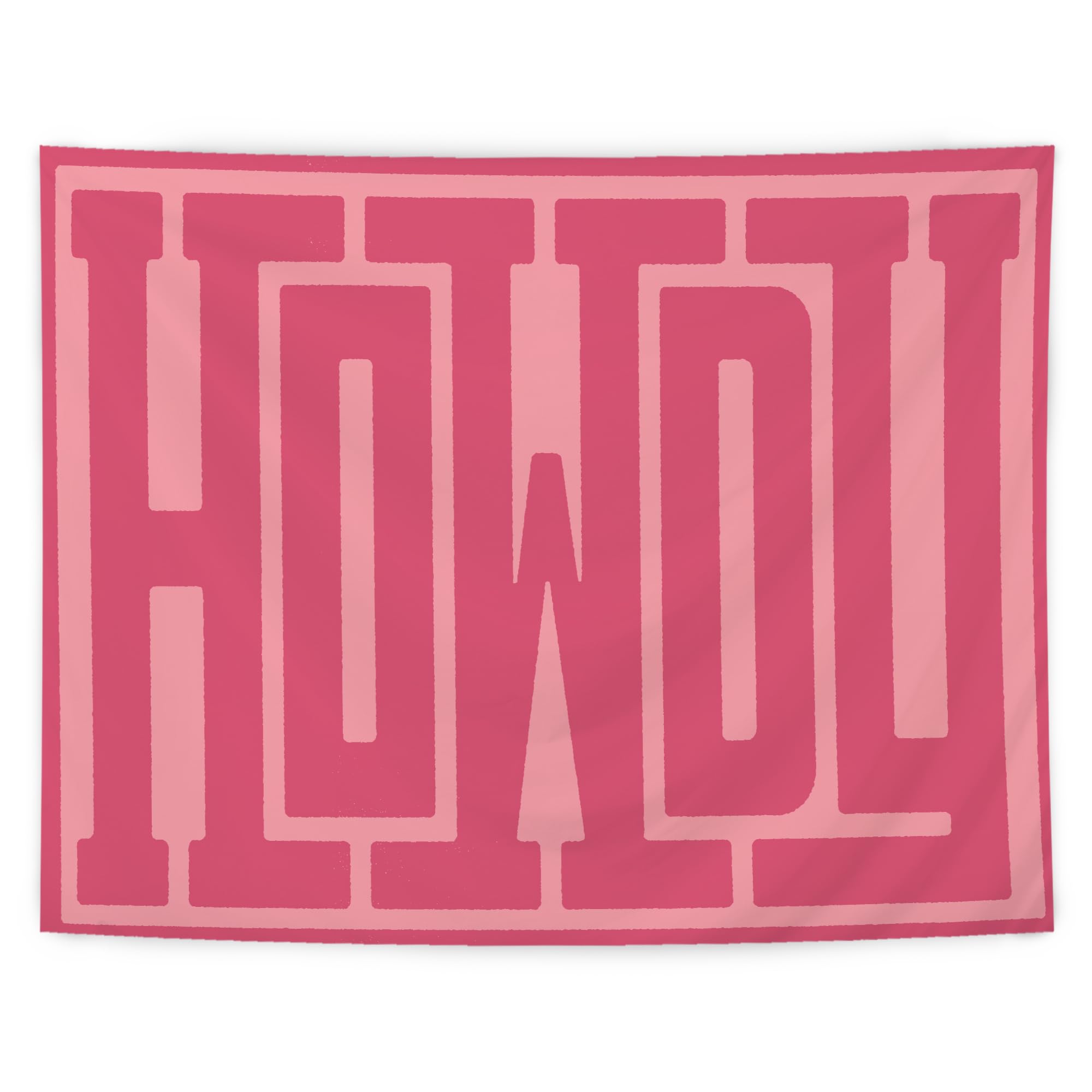 LUVADIAN Howdy Tapestry, Hot Pink Preppy Trendy Western Aesthetic Tapestry Wall Hanging for Teen Girls Room College Dorm Bedroom Living Room, Cowgirl
