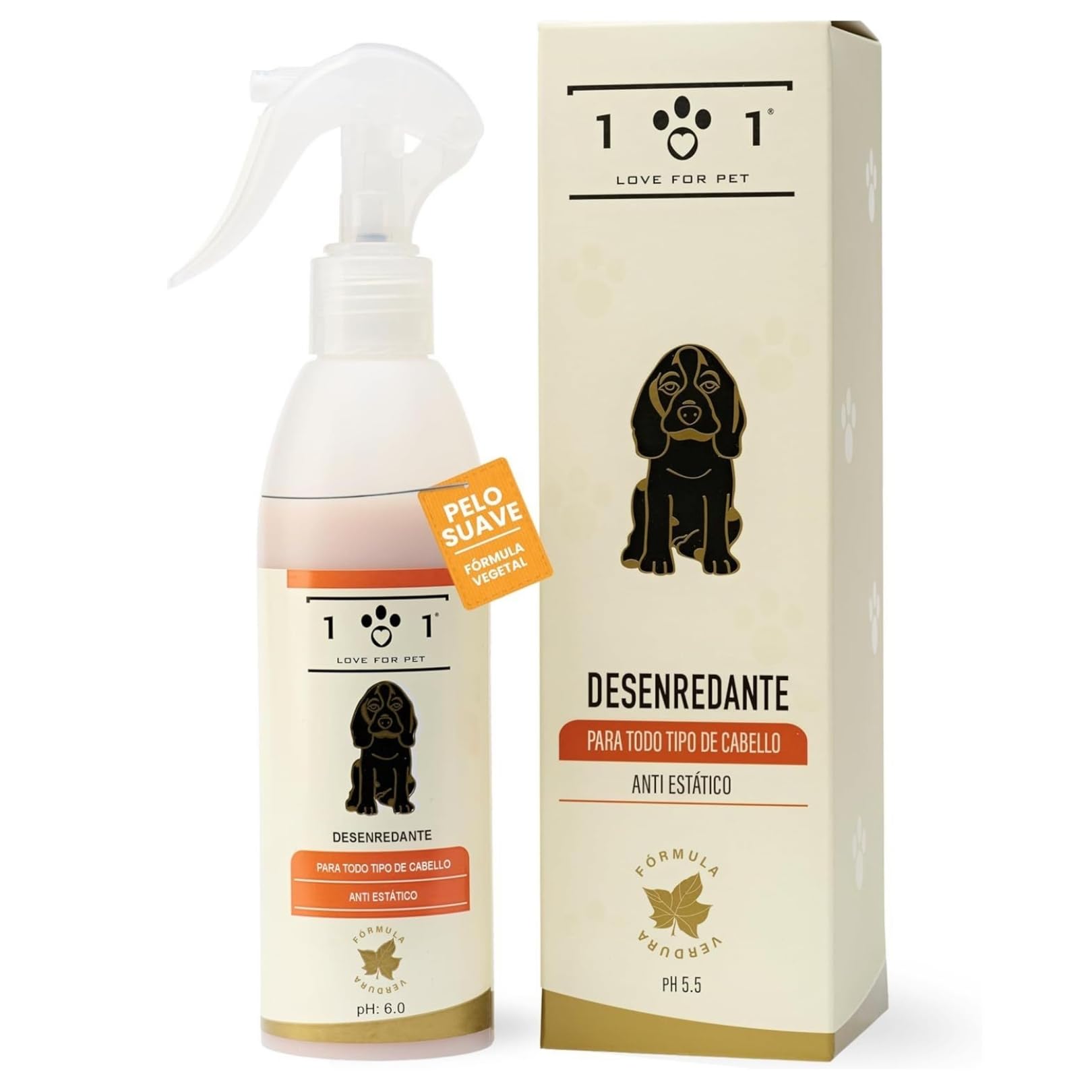 Línea 101 Spray Desenredante Pelo Perros 250ml, Acondicionador Perro Natural con Aceites Vegetales, Acondicionador para Perros Antiestático, Pelo Suave y Brillante, Made in Italy