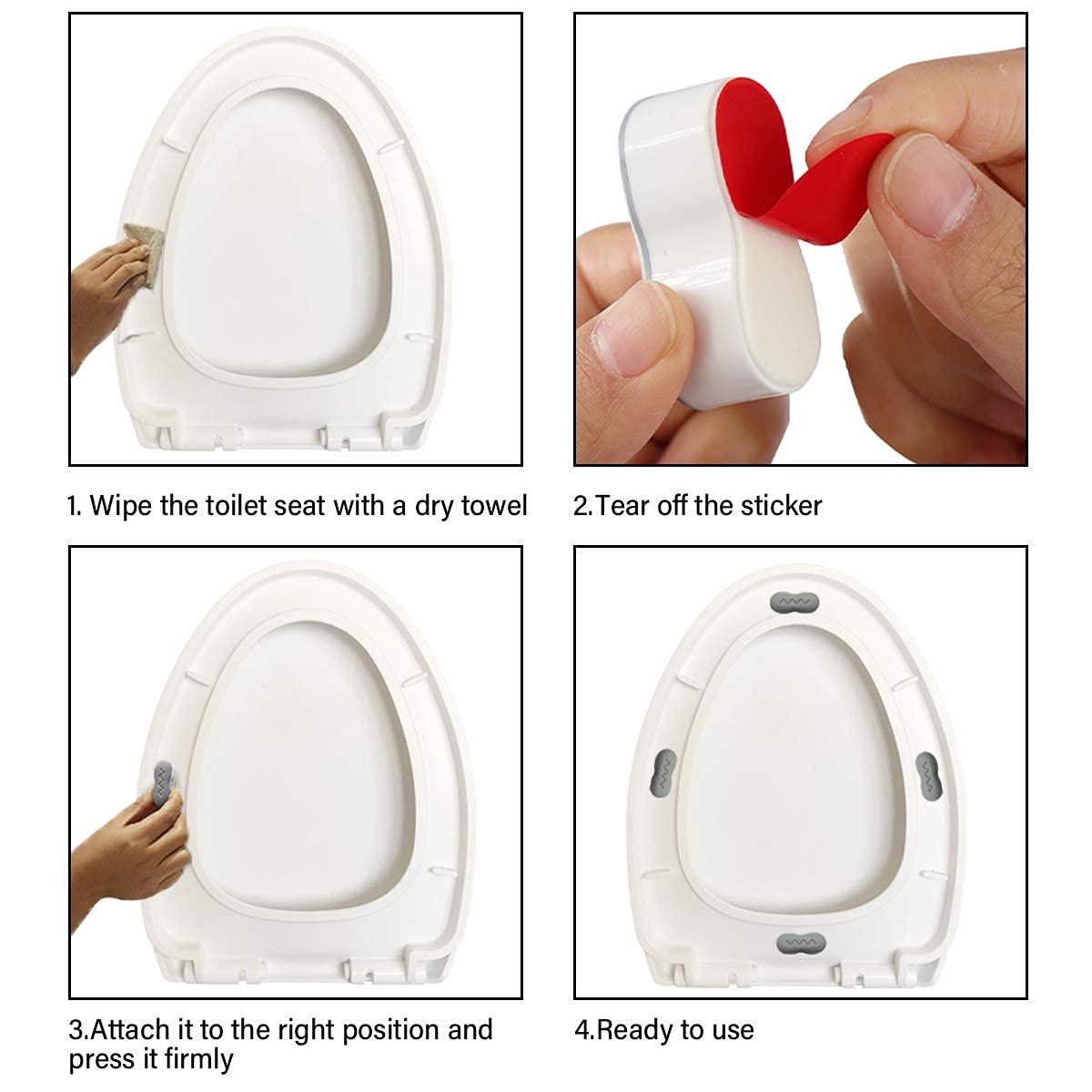 Paraurti Per Bidet Lonage - Kit 8 Pezzi, Adesivo Forte, Ricambio Sedile WC - Foto 8