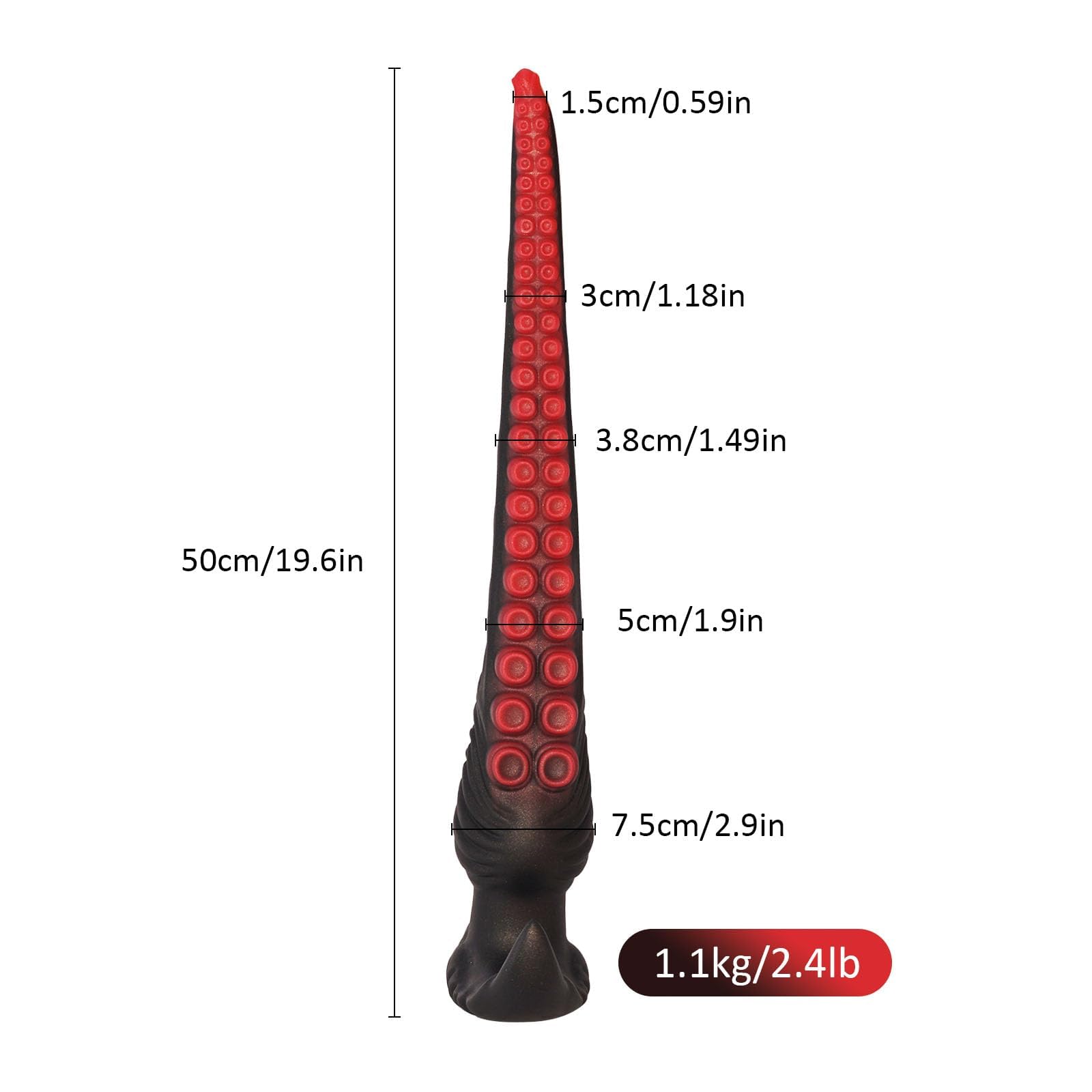 Long Butt Plug,Long Fantasy Dildo Silicone with T-Base,Long Skinny Dildo Anal Toys for Women Men Gay: 19.6In