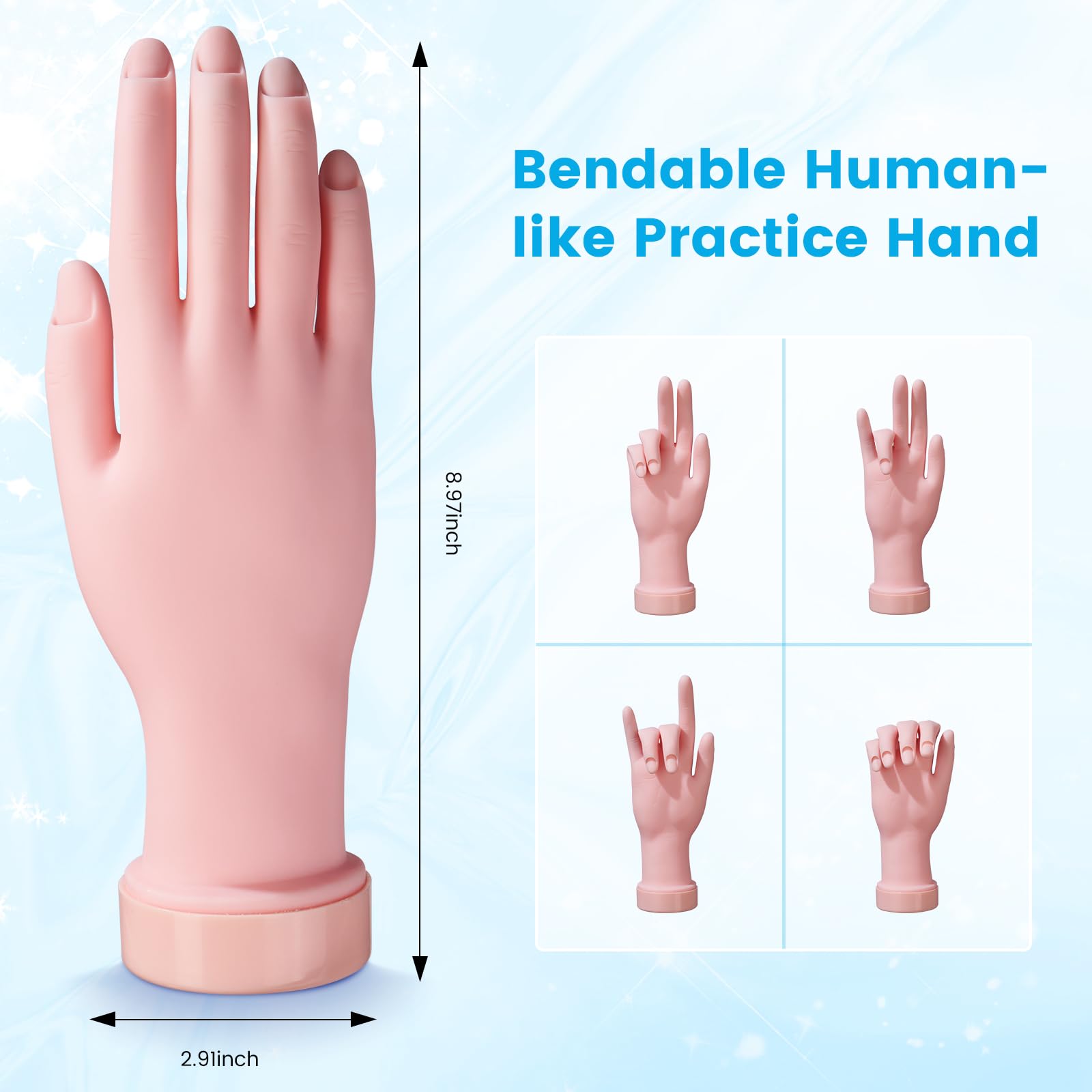 Deciniee Kit per unghie acriliche: set completo di polvere acrilica per esercitarsi a mano con lampada UV e trapano elettrico per unghie, set completo per manicure per principianti, casa, salone