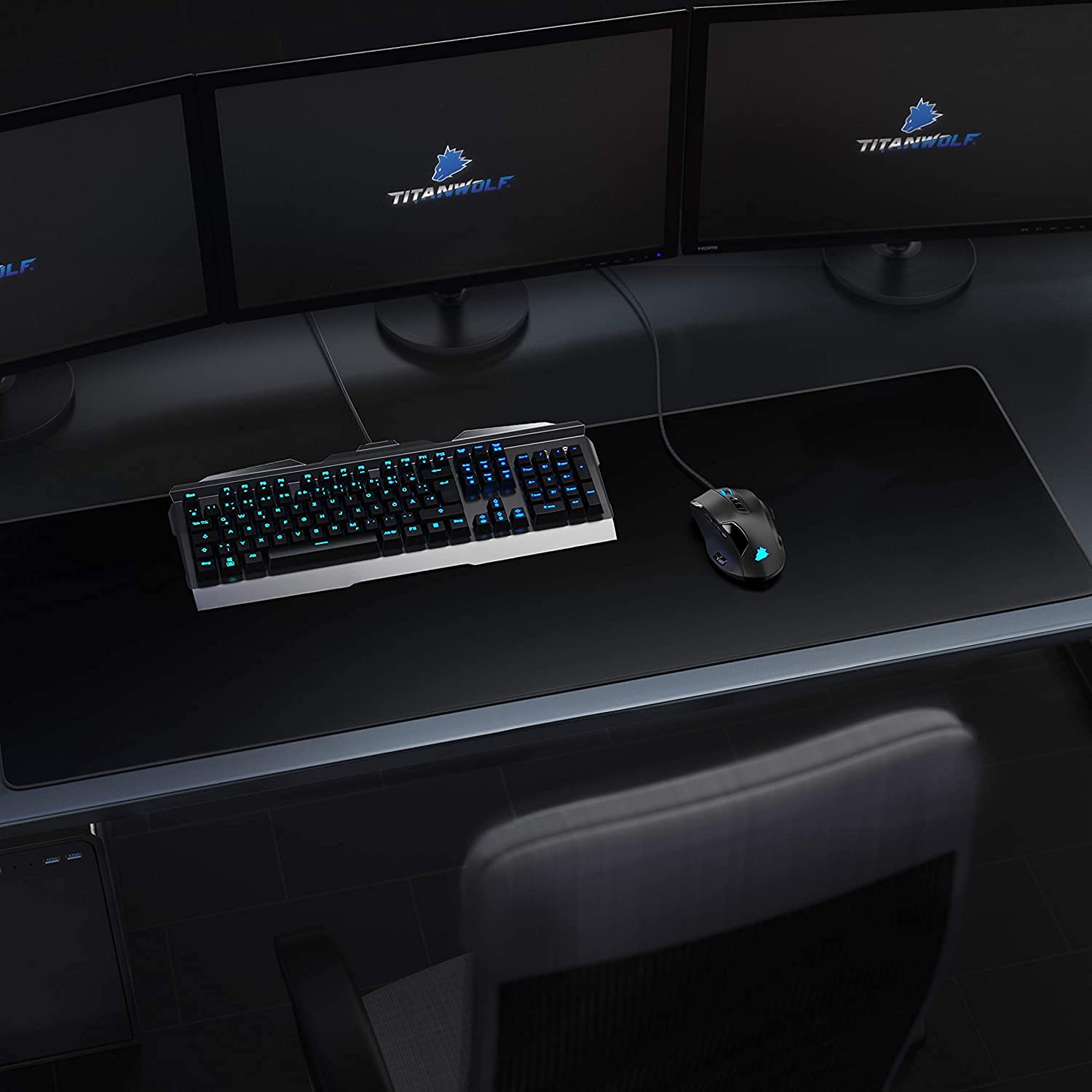 TITANWOLF Tappetino Mouse da Gioco XXXL 1200x400mm Oversize per Mouse e Tastiera