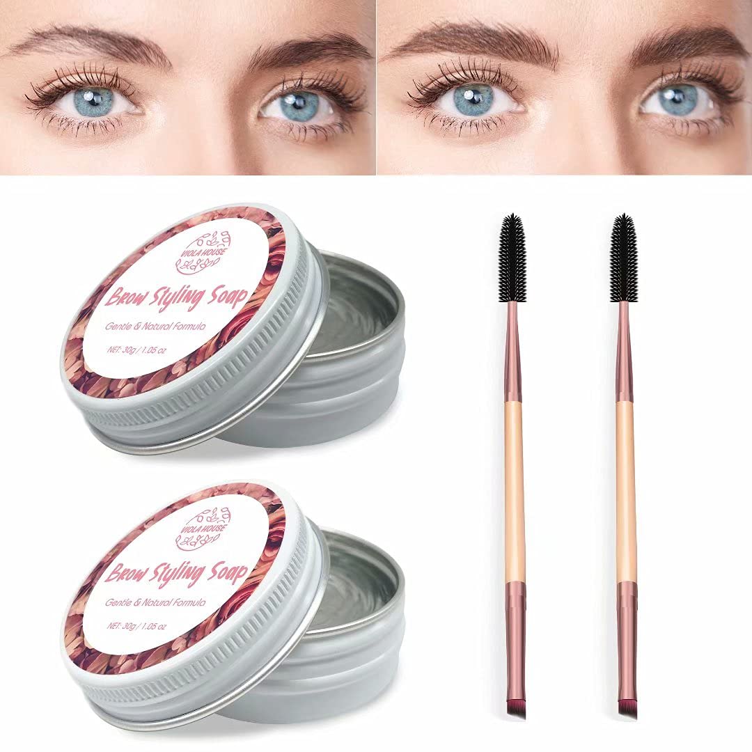VIOLA HOUSE 2PCS Gel Fijador de Cejas, Makeup Fijador de Cejas, Brow Gel Larga Duración 16 Horas Brow Glue .30g / 1.05 oz (2PCS)