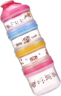 Inzopo - Dispensador de polvo de leche sin BPA, 4 capas, color rosa