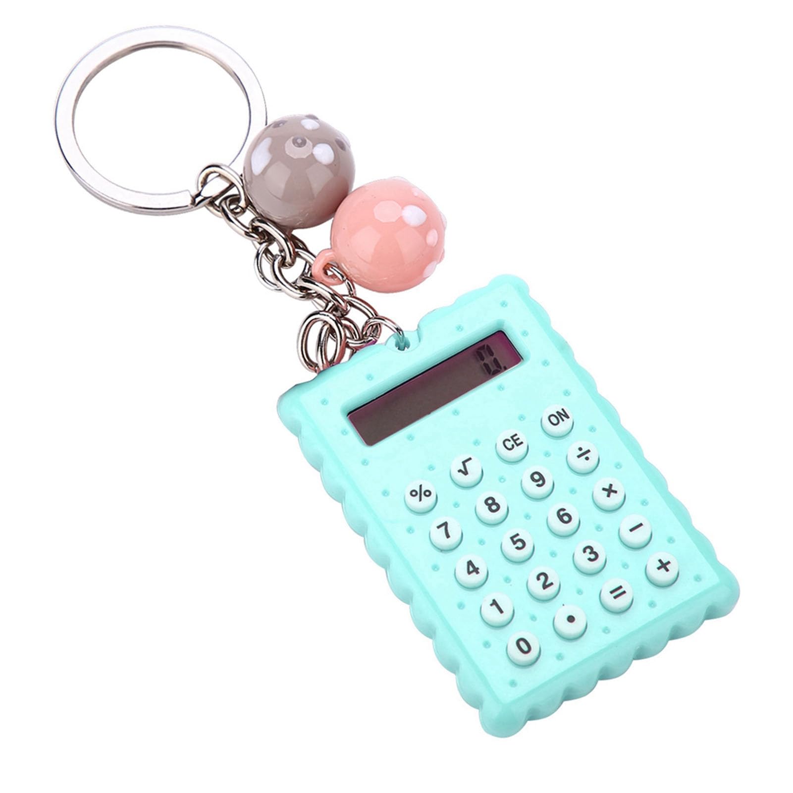 Yctze Mini Keychain Calculator in Cute Cookie, Small PocketSize, Candied Colors - for Nurses, Students, Professionals (#1)