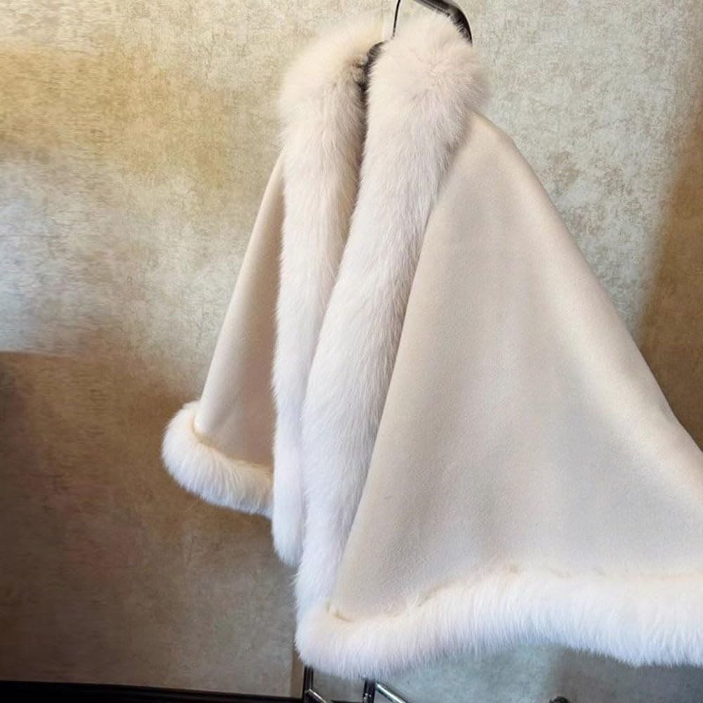 Poncho Donna Poncho autunno inverno da donna, scialle di lana, mantello alla moda, cappotto in pelliccia sintetica, elegante cardigan