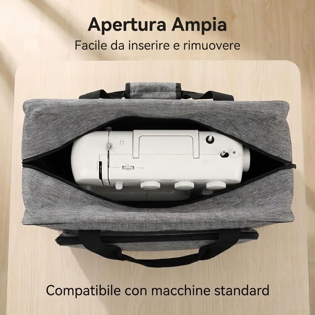 Borsa per Macchina da Cucire, Custodia Grande Capacit con Tasche Multiple e Fascia per Trolley, Borsa da Cucito Portatile per Viaggio e Accessori