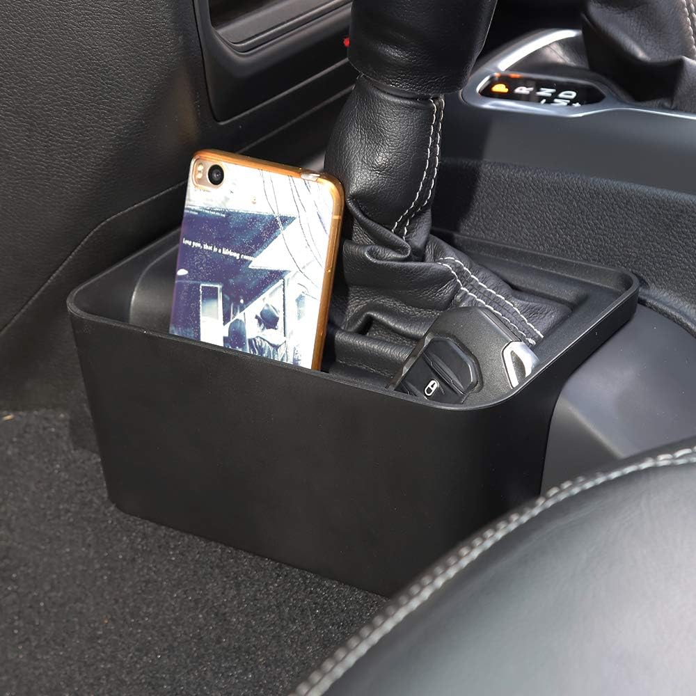 Savadicar JL GearTray Gear Shift Console Side Storage Box Auto Transmission Shifter Side Organizer Tray for 2018-2022 Jeep Wrangler JL JLU & Jeep Gladiator JT, Interior Accessories, Black