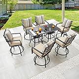 Patio Festival ® Outdoor Swivel Bar Stools Patio Height Chairs Set Includes 6 Bistro Chairs and 2...